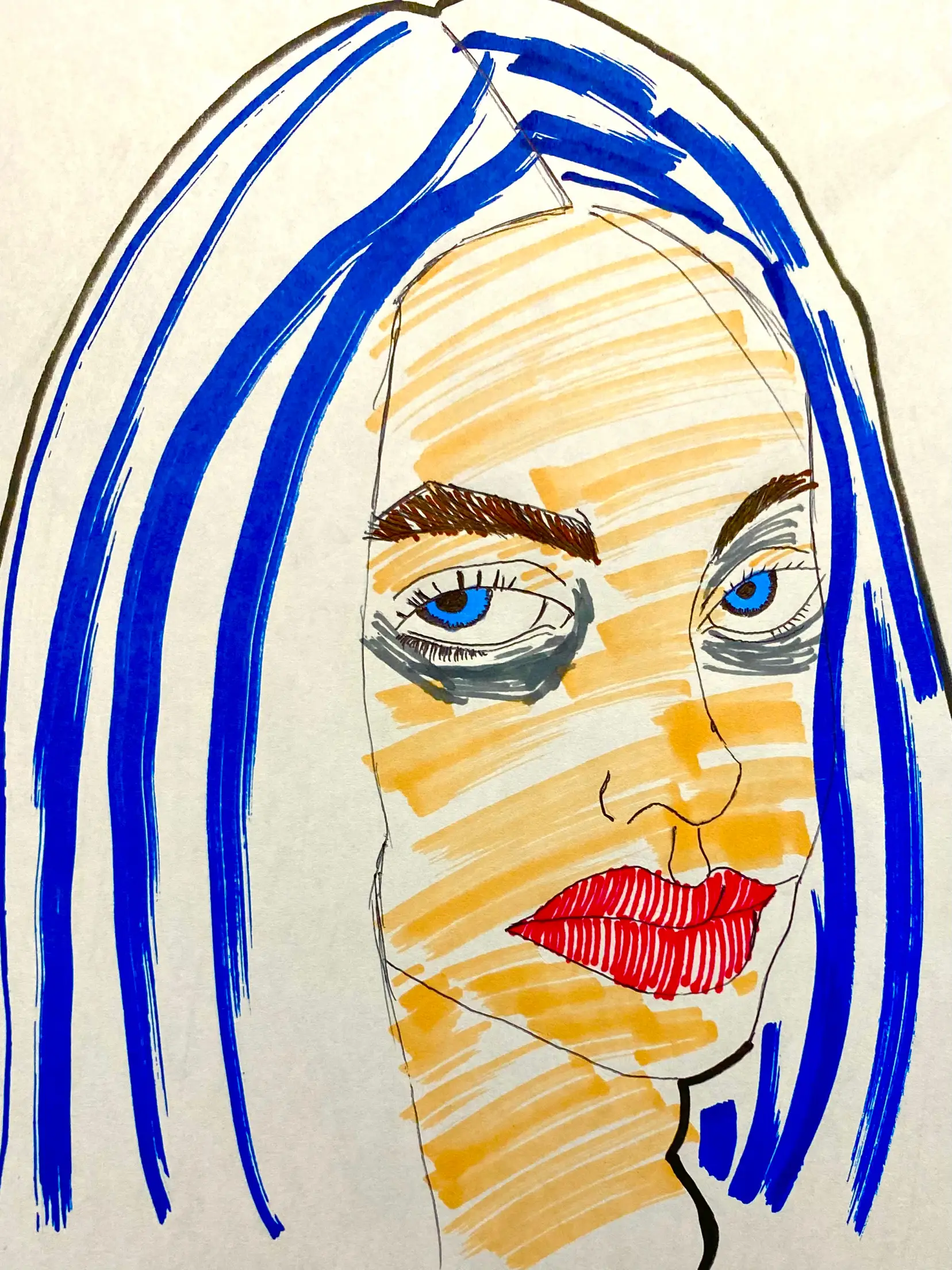 鉛筆画　ビリーアイリッシュ　インテリア 鉛筆画】ビリー・アイリッシュ/描き方解説/Pencil drawing/Billie