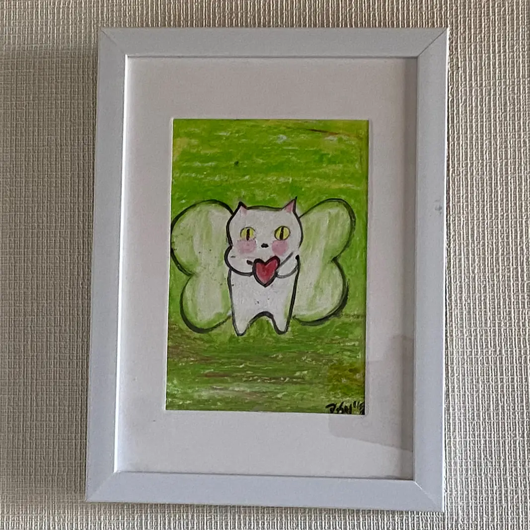 絵画。原画【シャム猫は週末にきれいで暖かい部屋を配置してからコーヒーを飲みます】 絵画。原画【シャム猫は週末にきれいで暖かい部屋を配置してから
