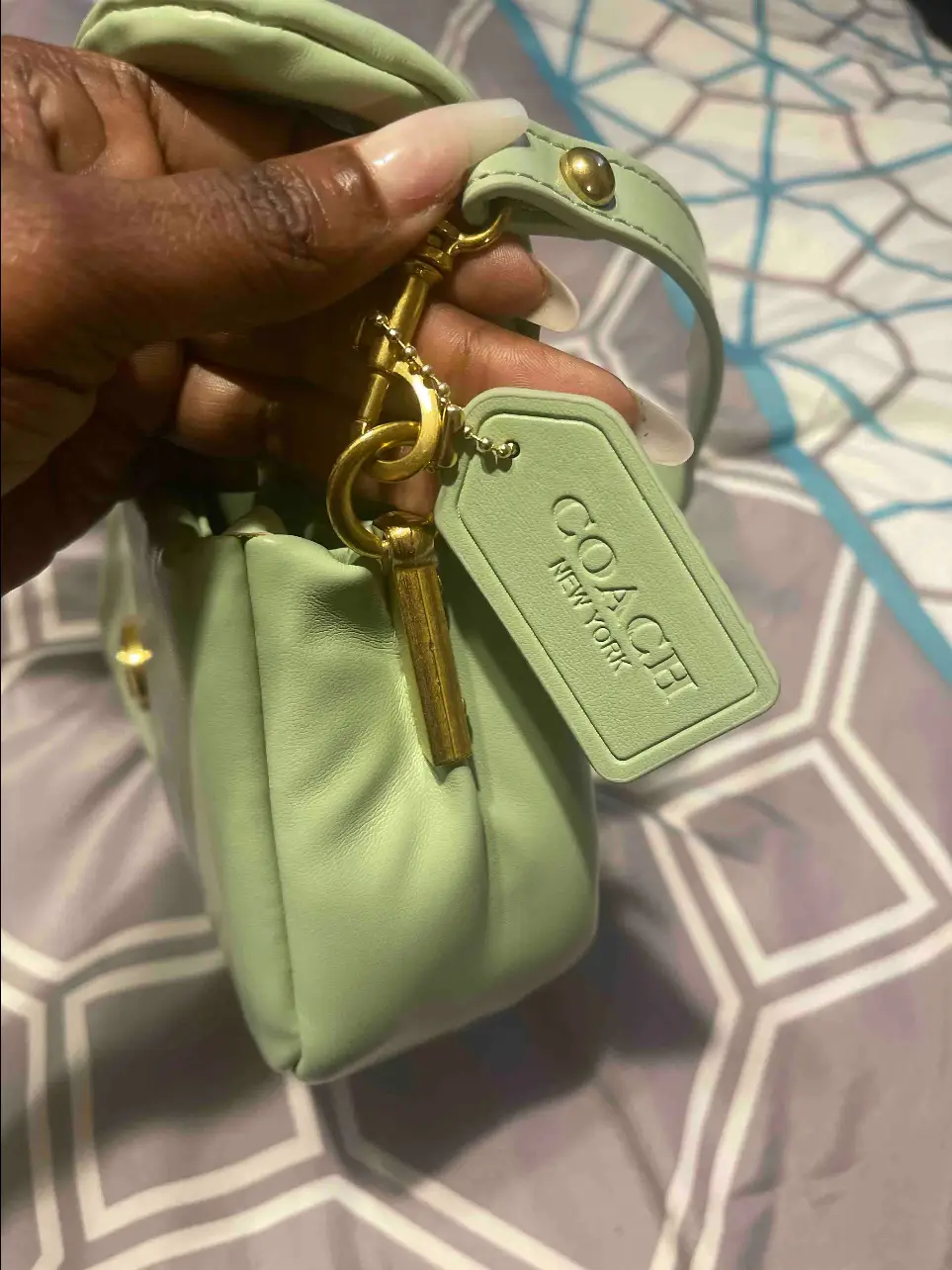 Mint green discount coach purse