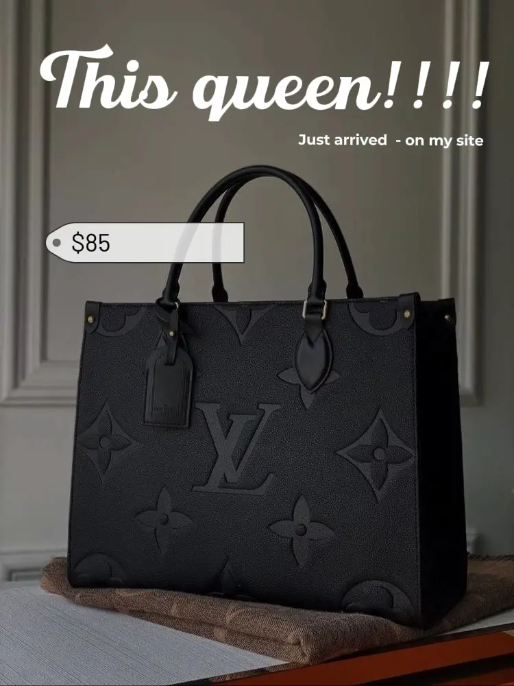  A black and gold LV bag.