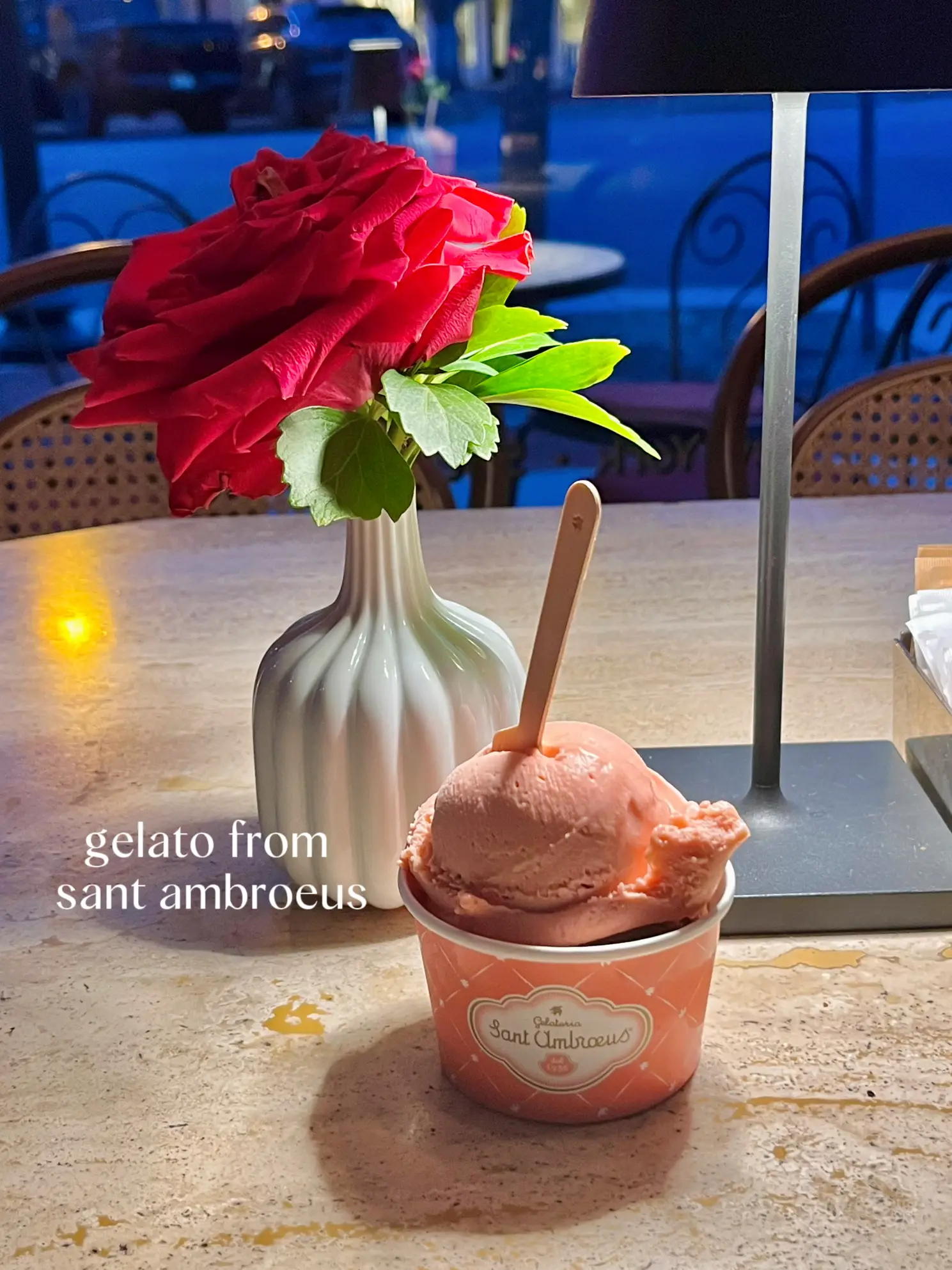  A bowl of sant ambroeus gelato.