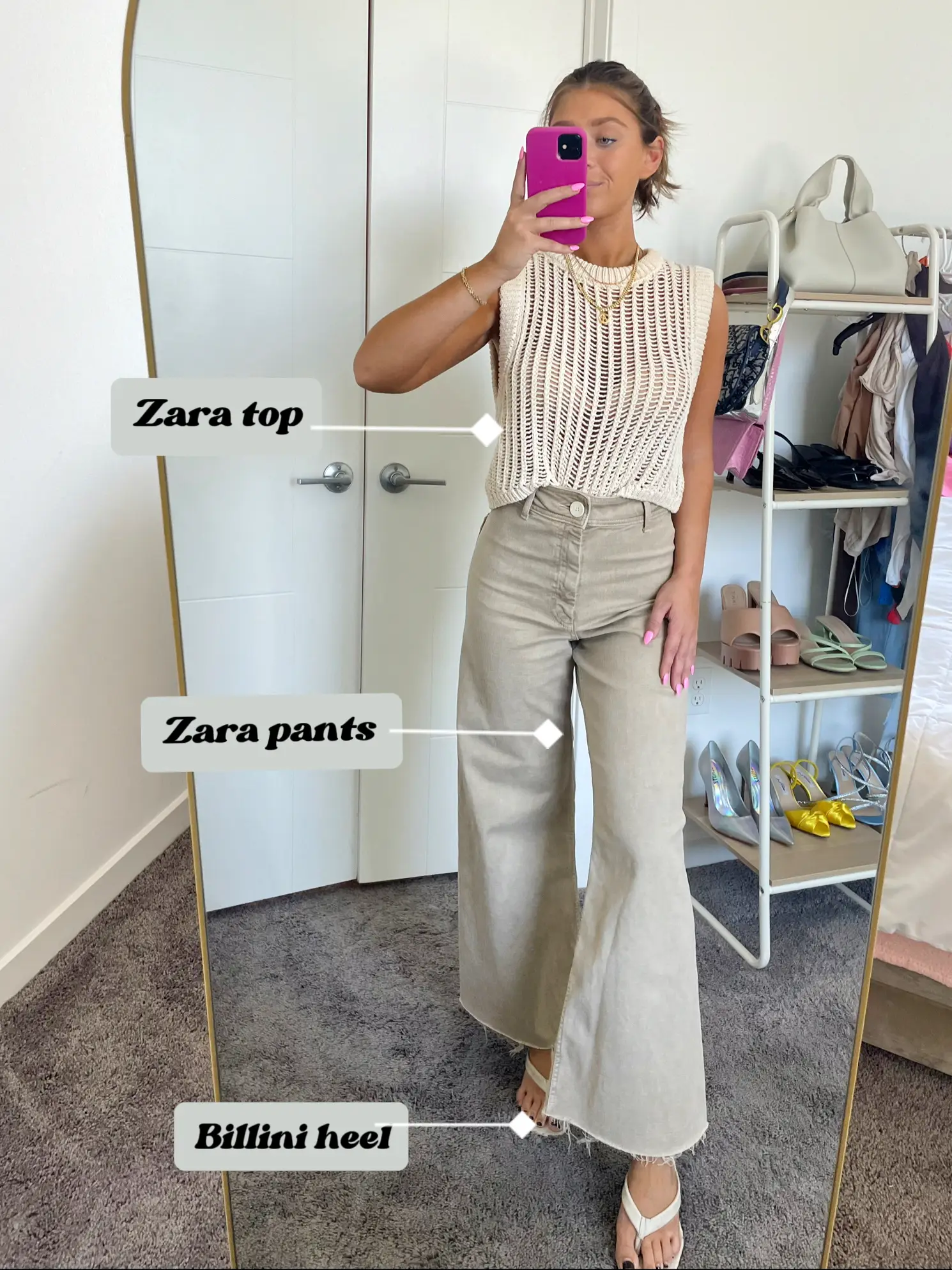 ZARA WOMAN NWT SS23 OYSTER WHITE HIGH-WAISTED PANTS ALL SIZES 7901