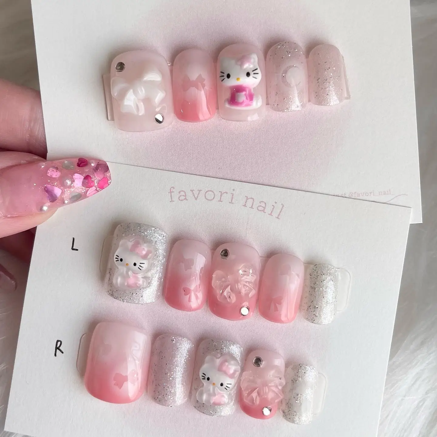 フレンチガーリー リボン 姫 オールシーズン 大人綺麗 オーダーネイル