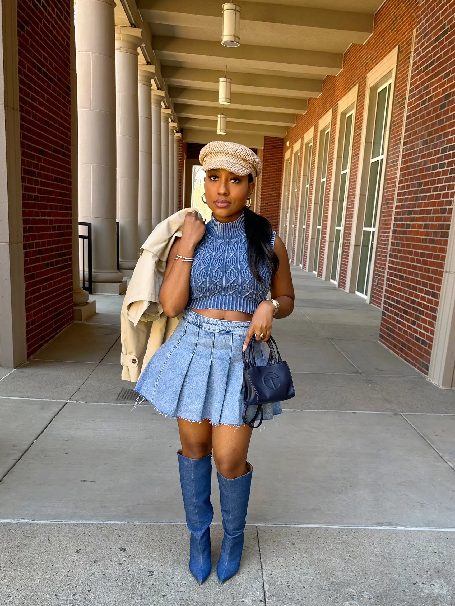 Denim Mini Skirt and Boot Style, Gallery posted by Jessica Bell
