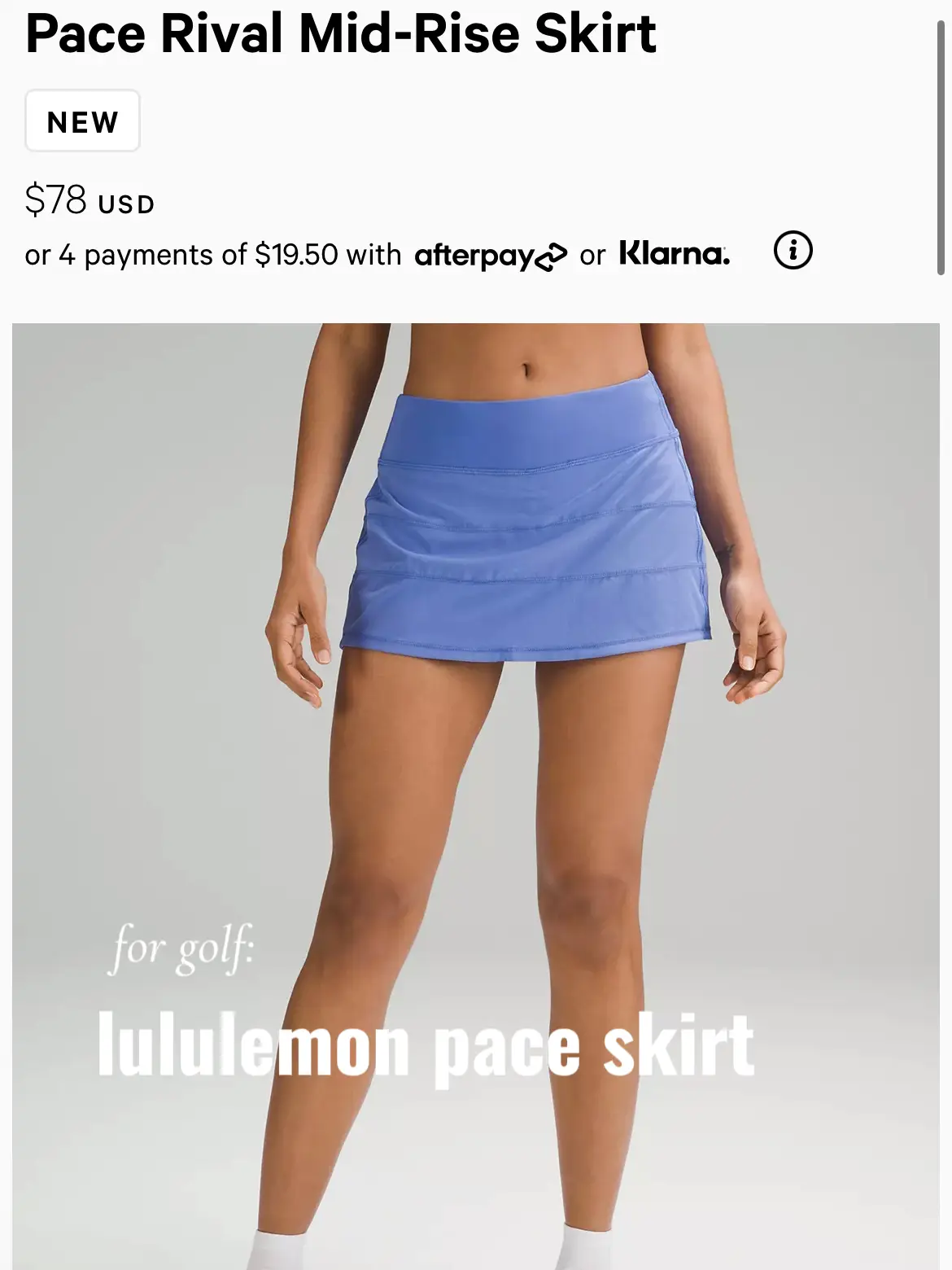 Lululemon Pace Rival Skirt Cyprus, Size 10 Regular