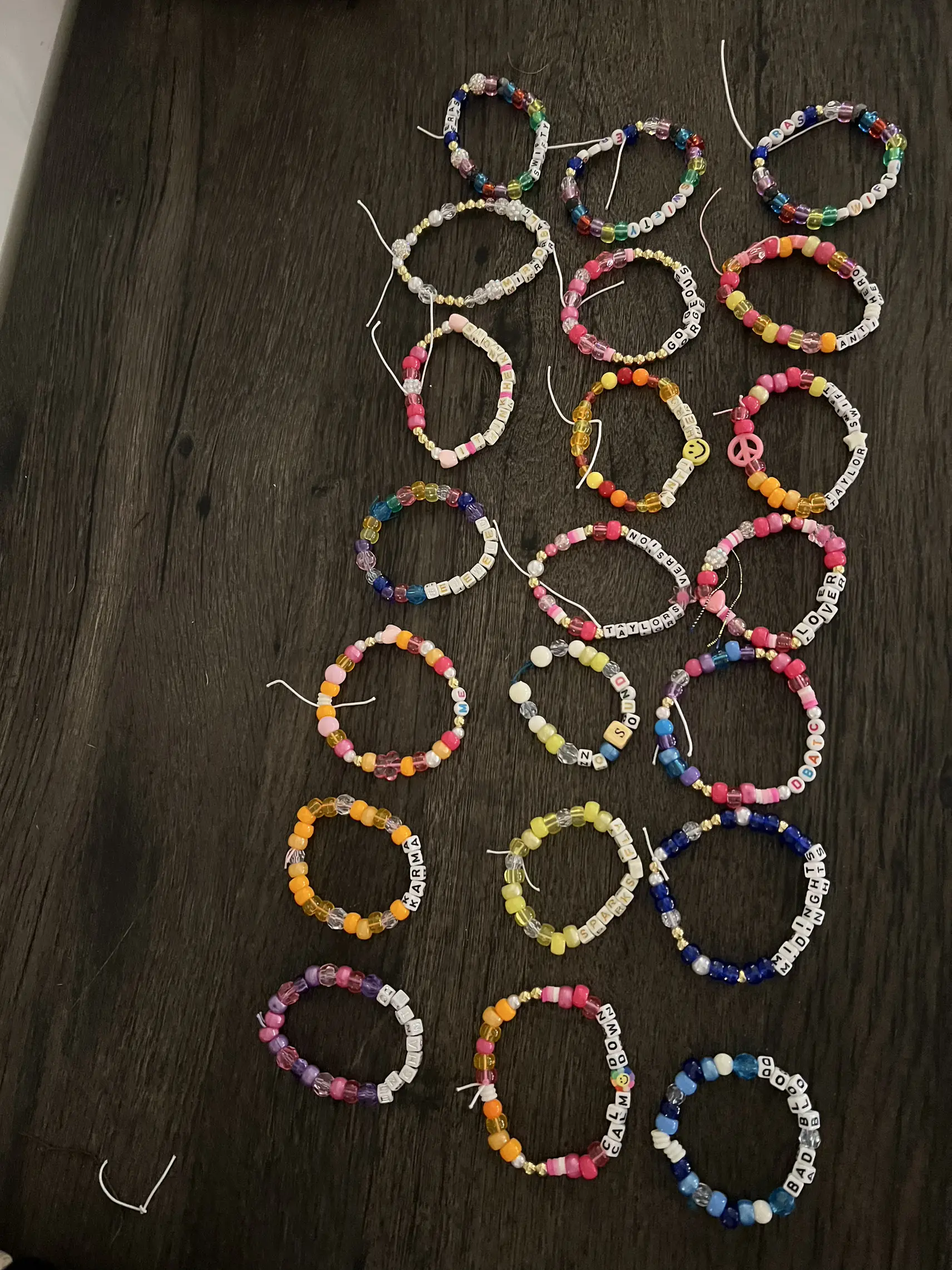 Taylor Swift Eras Tour Friendship Bracelets  Taylor swift birthday party  ideas, Clay beads, Taylor swift concert