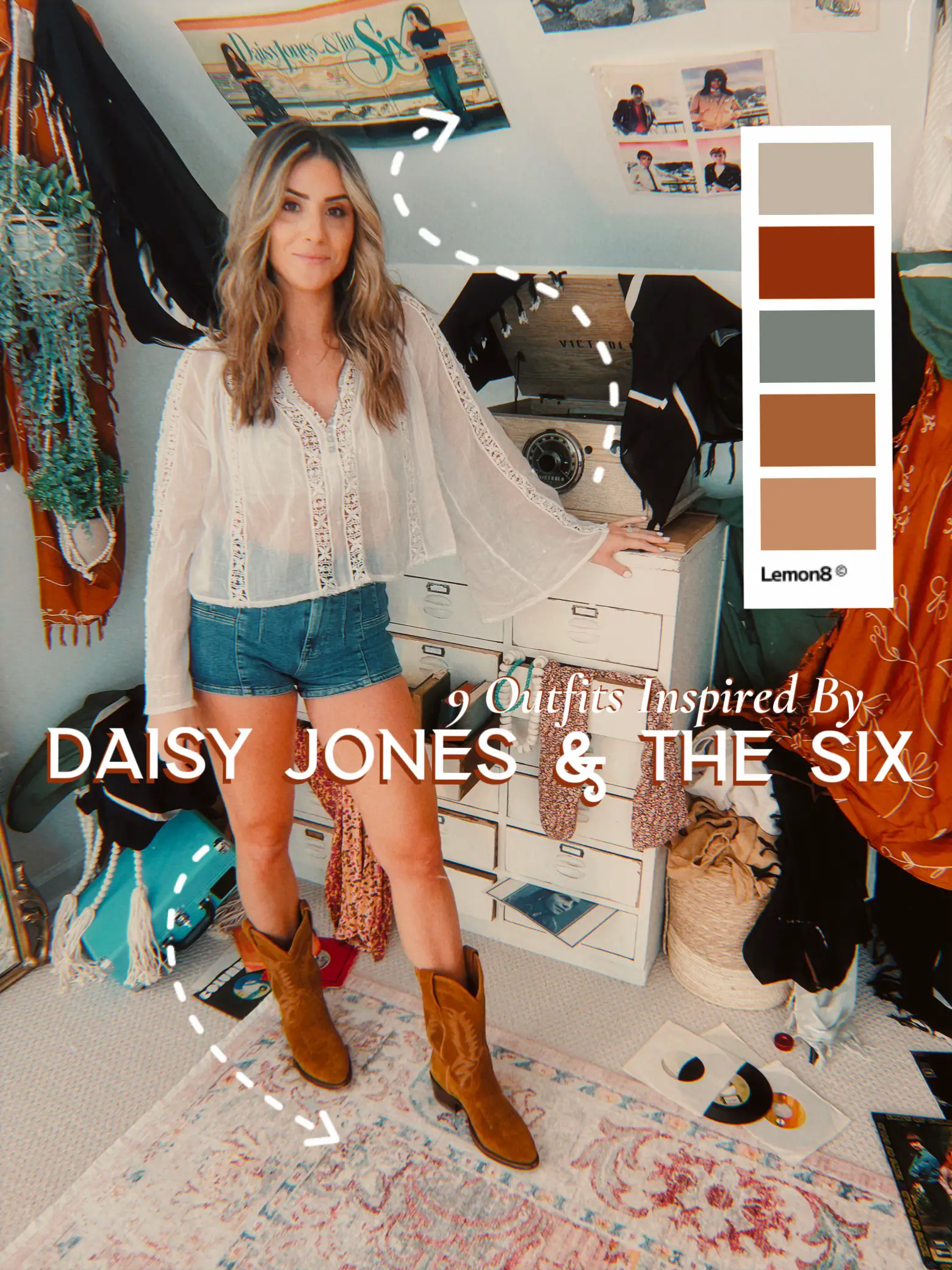 Daisy Jones & the Six Wedding Dress BoHo Sheer Hippy Vtg 70s Ivory Crchet  Lace