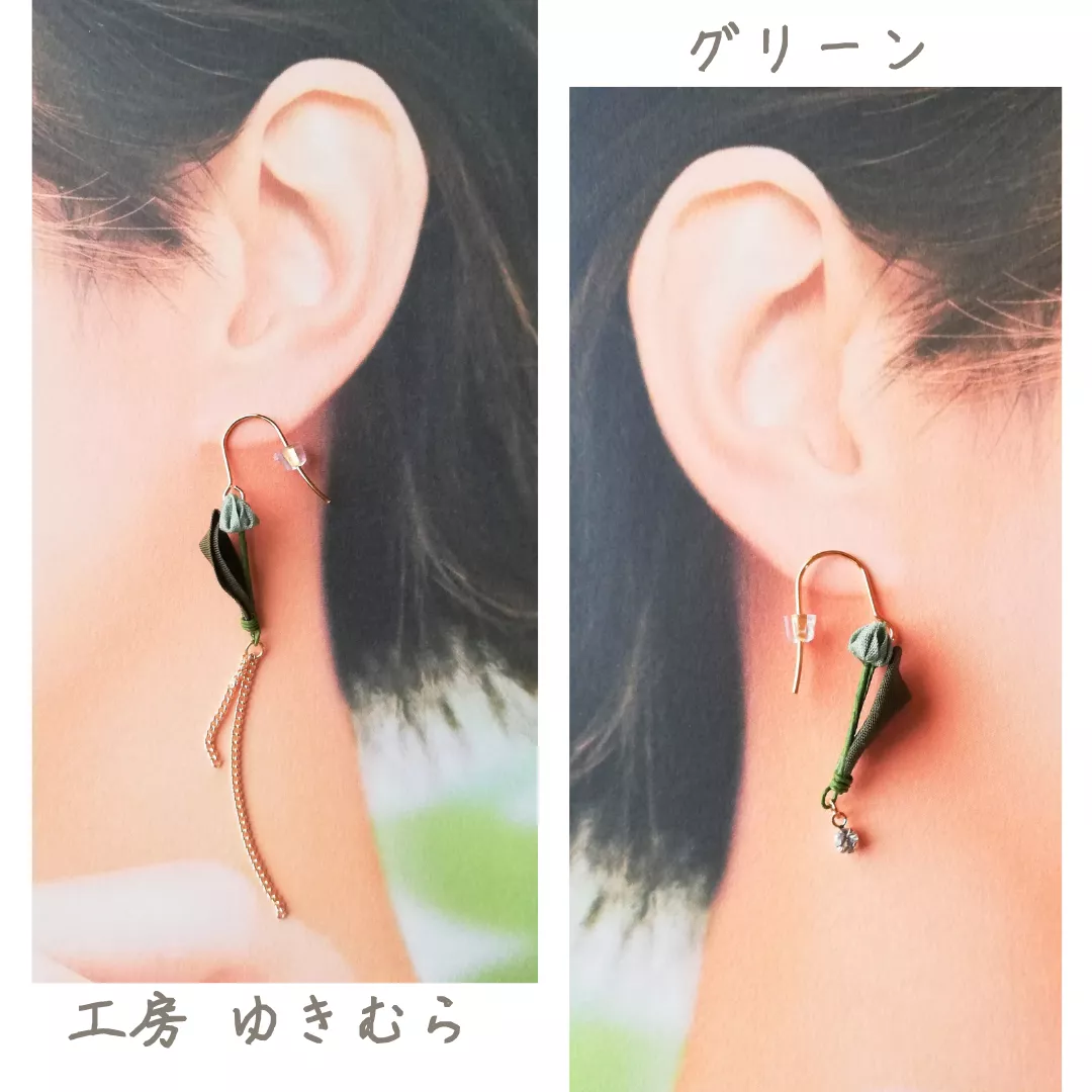 天然石❤うさぎちゃんとお星様のシルバーアシンメトリーピアス 
