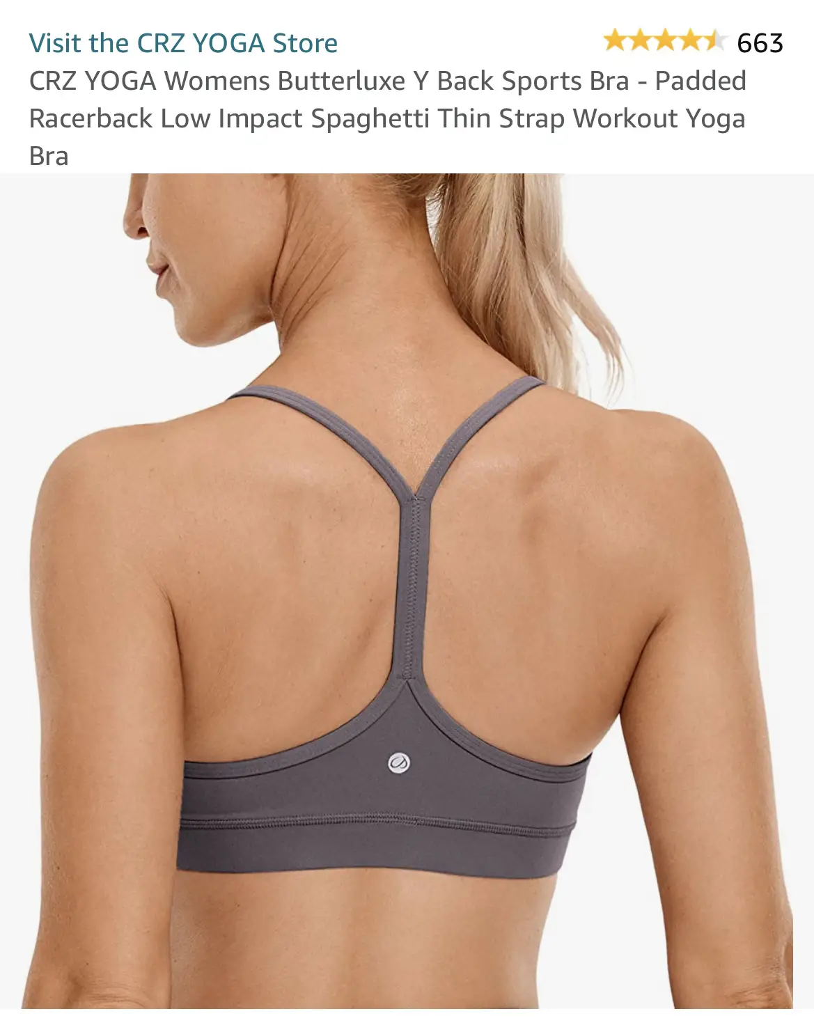 CRZ YOGA US Overseas Warehouse Womens Butterluxe Y Back Bra Padded  Racerback Low impact Spaghetti Thin Strap Backless Yoga Bra