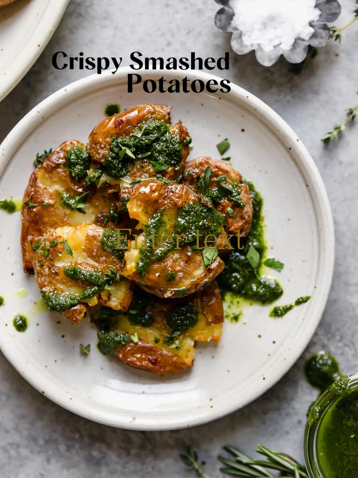 Smashed Potatoes with Garlic and Herbs - Ella Claire & Co.