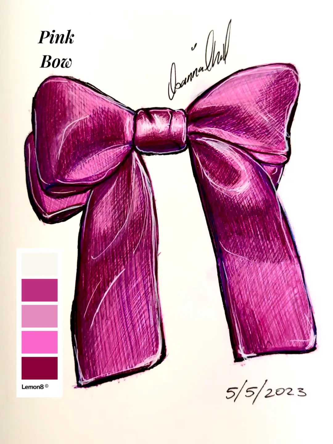 Cute coquette aesthetic pink bow in vintage Vector Image
