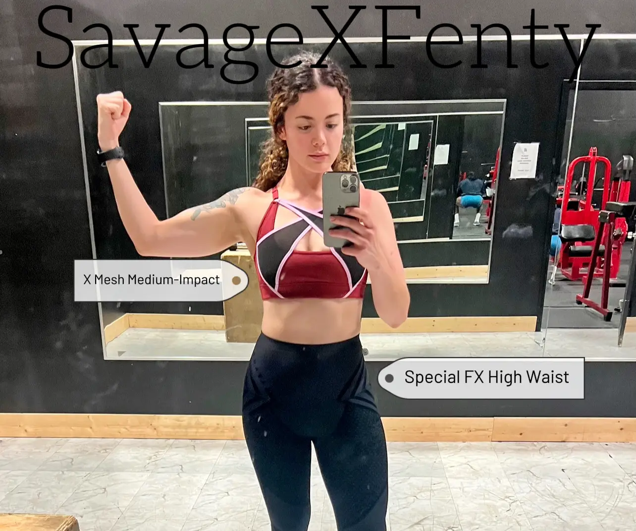 Savage X Fenty Womens X Mesh Medium-Impact Sports Bra 