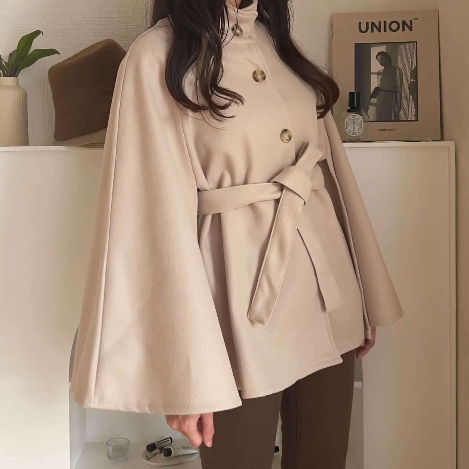 maison de Dolce. ケープコート ポンチョ ノーカラー ベルト 【公式通販】