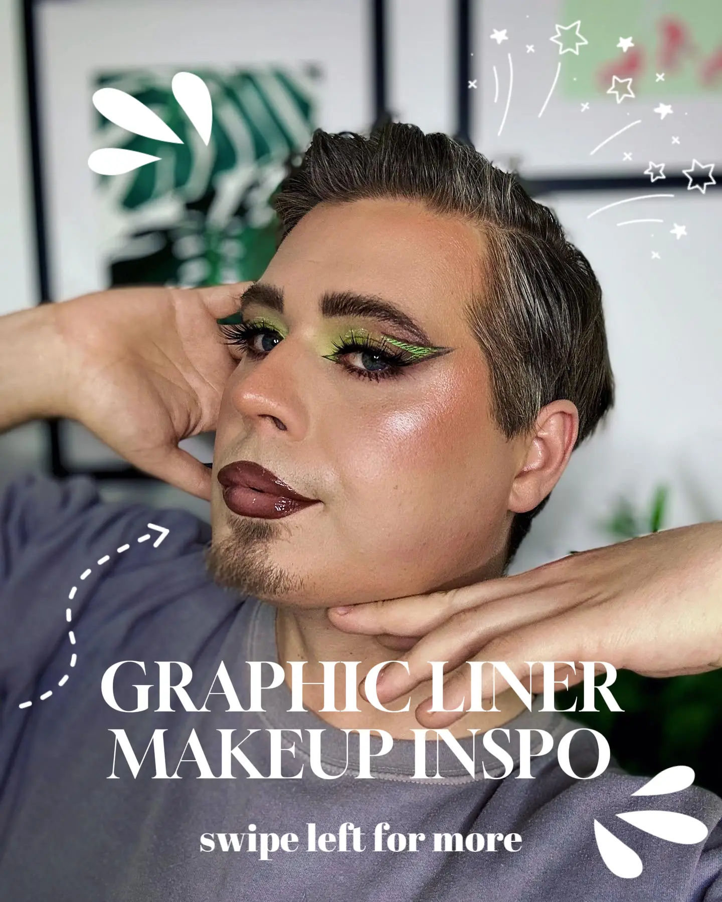 🤎💚 Graphic Liner Makeup Inspo