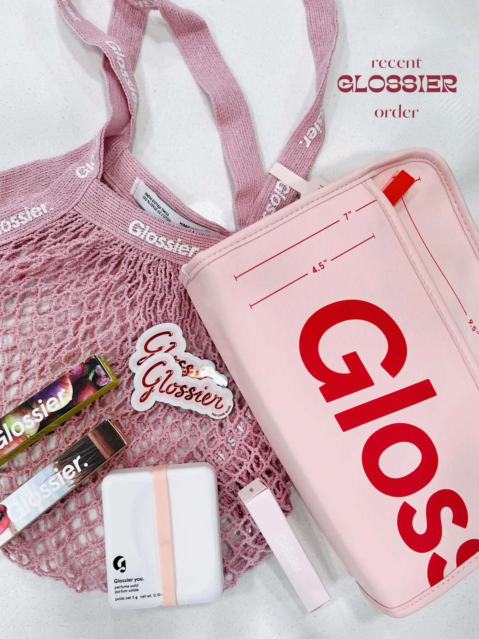 Glossier pink online bag