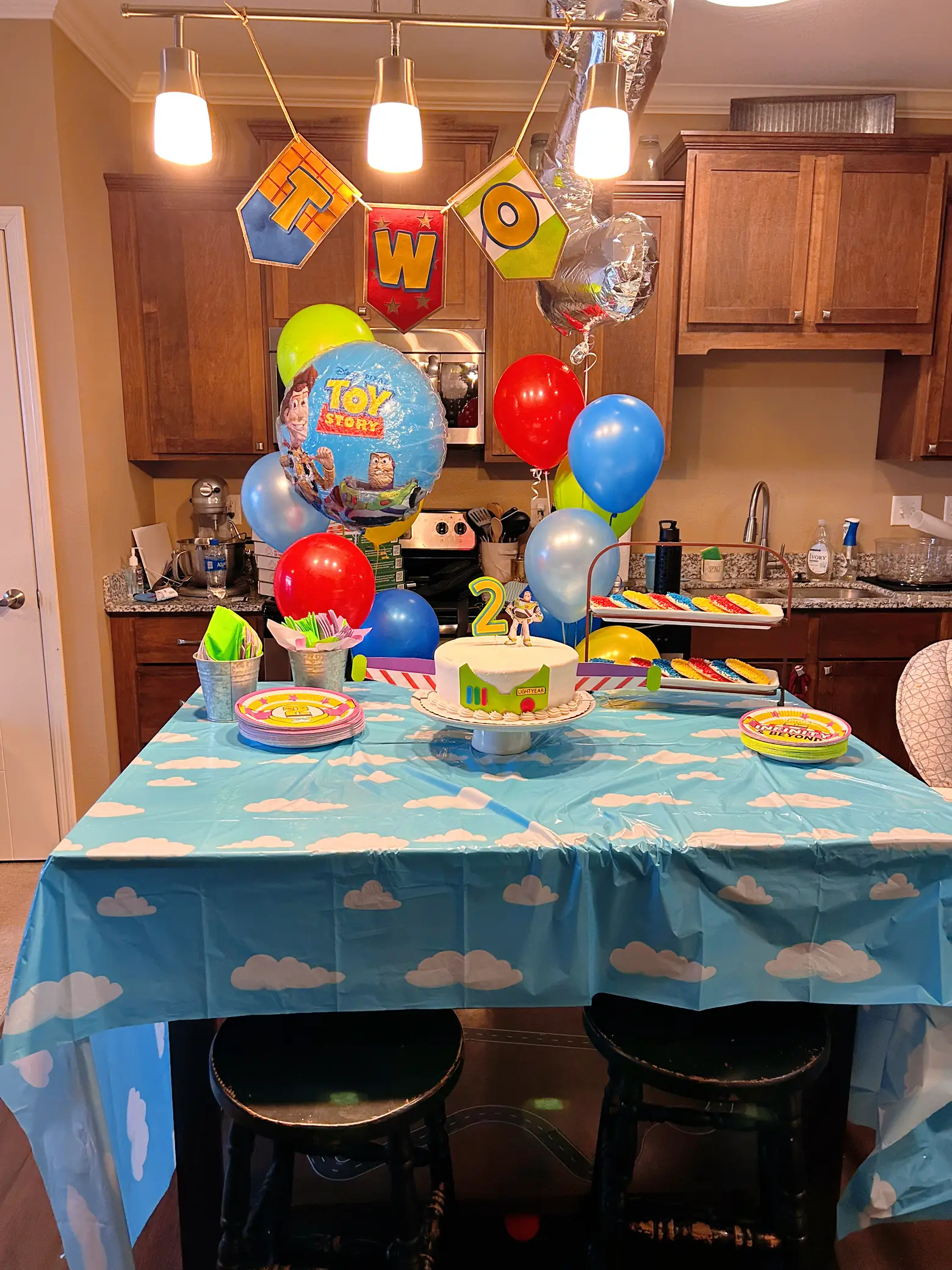 Toy Story Party Decorations, Join Forky Toy Story 4 Birthday Decor,  Tablecloth, Tableware of Napkins, Plates, Cups, Centerpieces, Banner, Buzz  