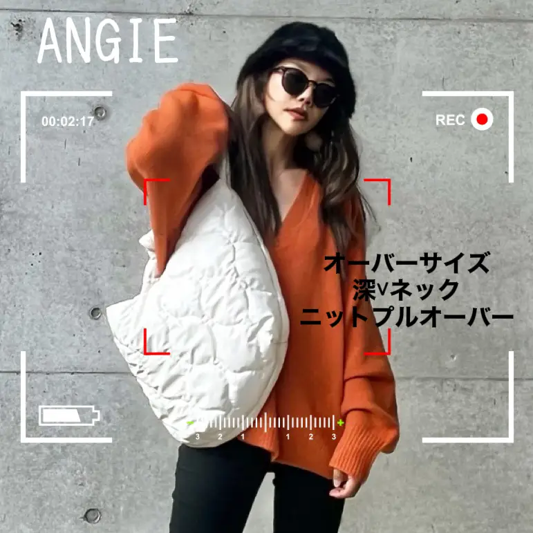 オレンジ?Vネックニット | まゆが投稿したフォトブック | Lemon8