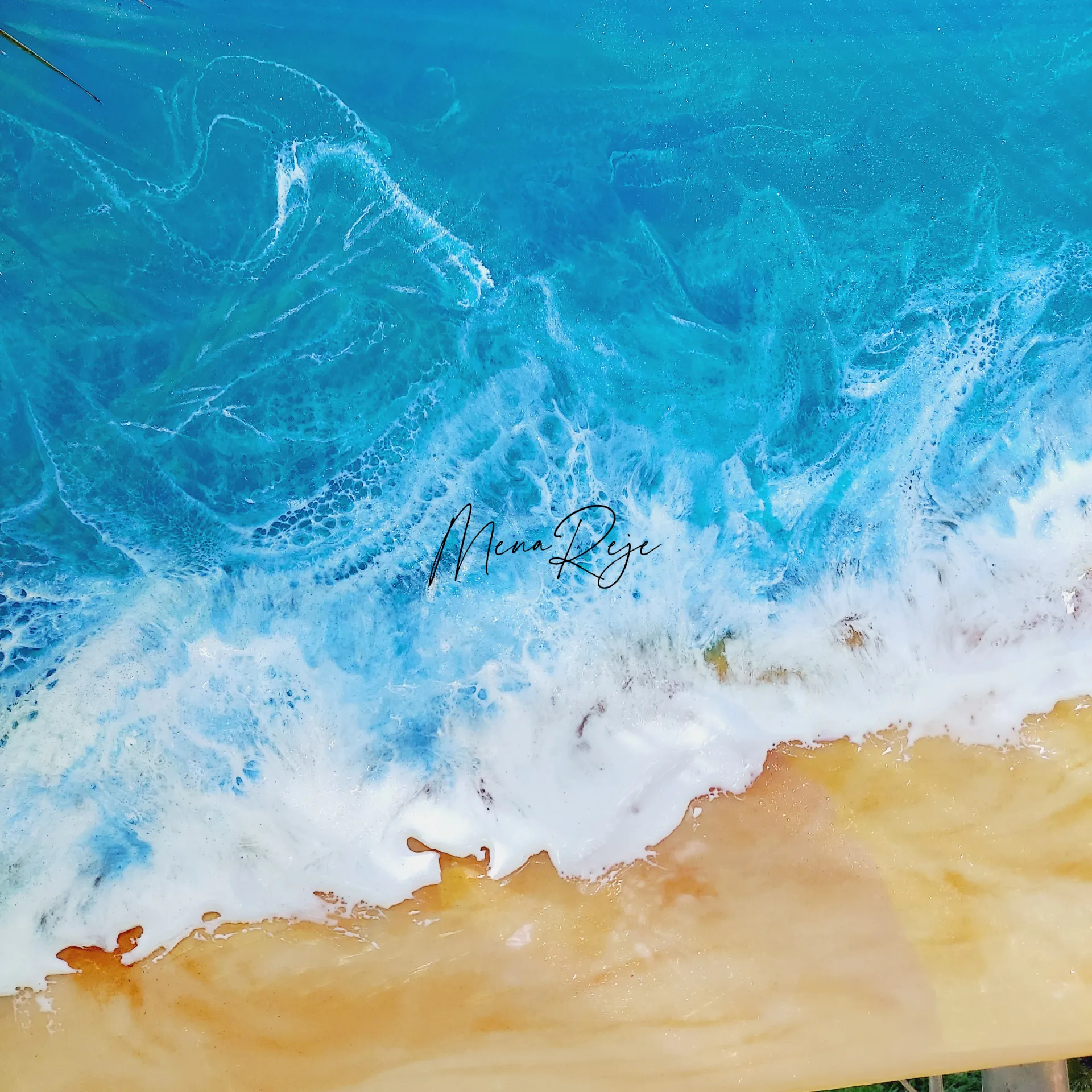 特別セーフ レジンアート 海アート 海と白波の壁掛け時計✳︎海レジン 
