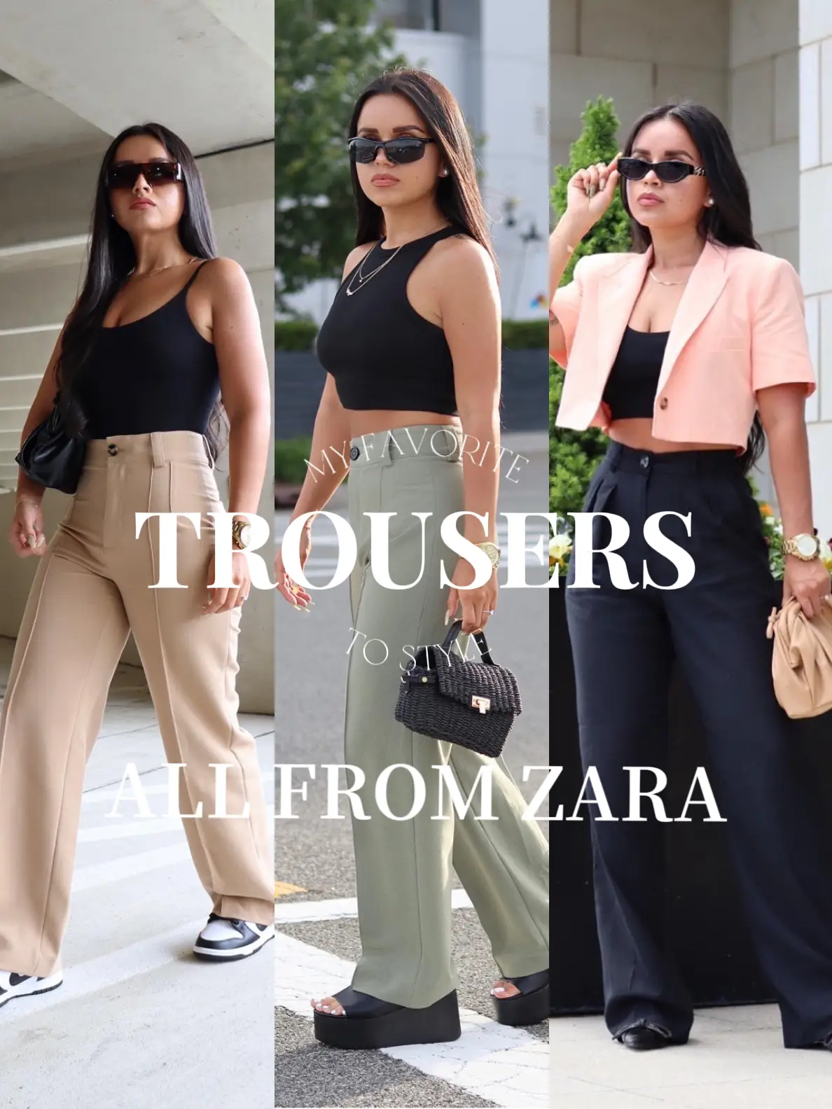 4 ways to style ZARA high waisted trousers 🤍 what's you fav
