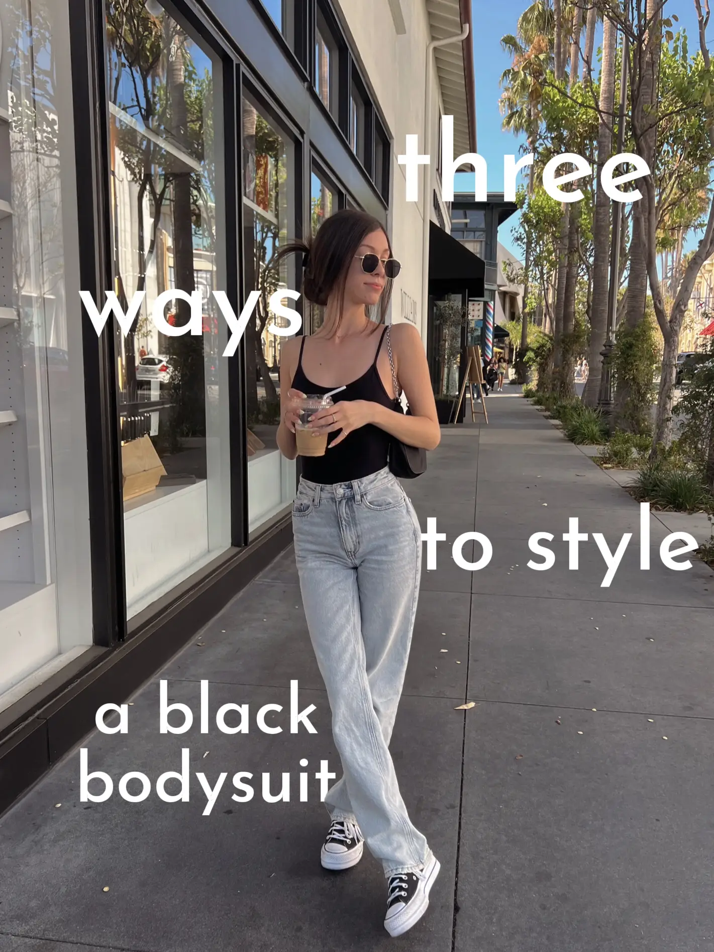 three ways to style a black bodysuit, Gallery posted by peach