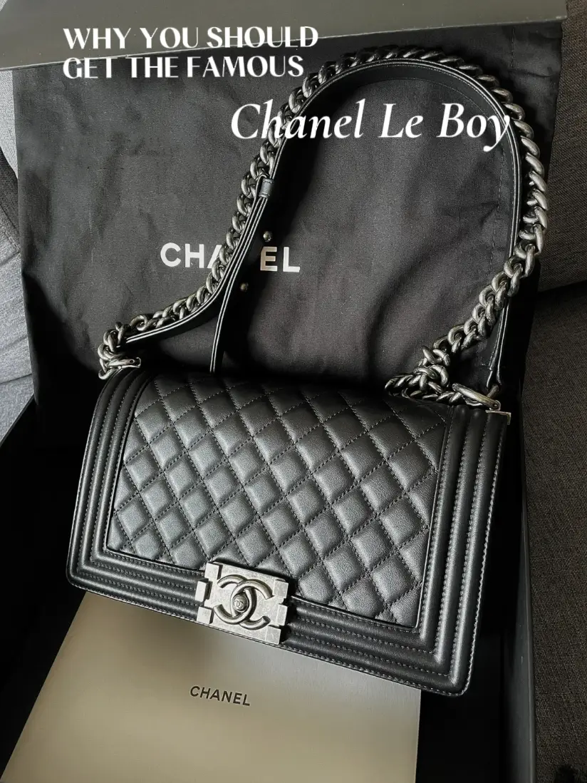 Lot - New CHANEL Black Lambskin 'Le Boy' Shoulder Bag