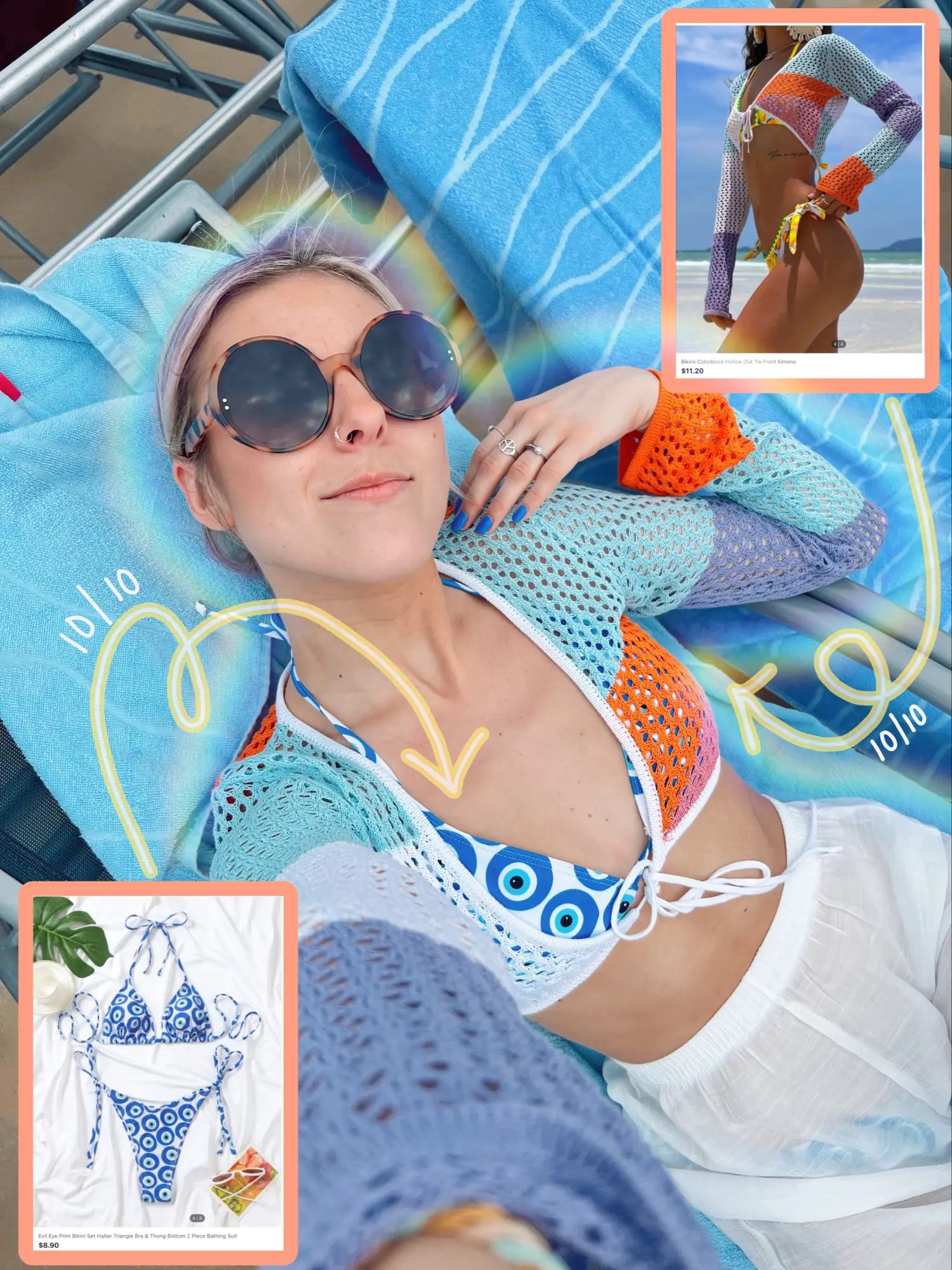 SweatyRocks Women's Satin Heart Print Triangle Bra and Panty 2 Piece  Lingerie Set