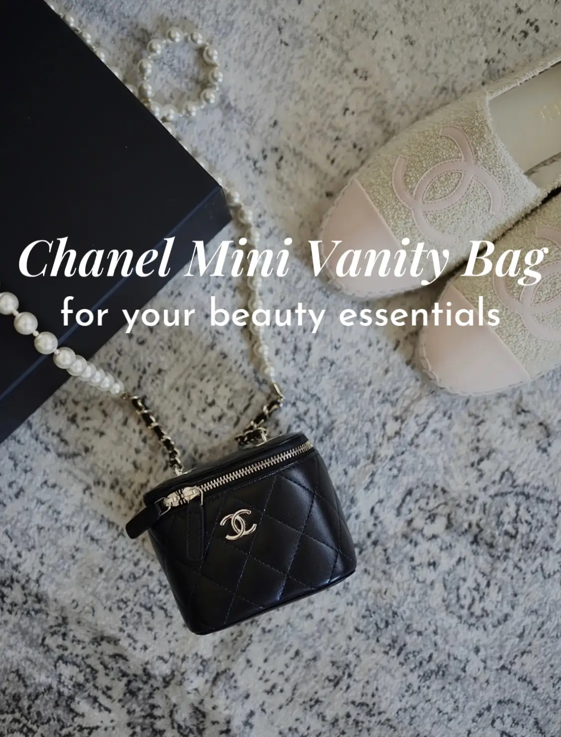 CHANEL Vintage Vanity Case Black Leather Bag at 1stDibs