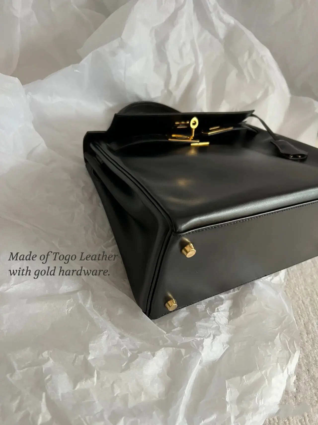 Hermes Kelly Bag Black Box 25cm Gold Hardware