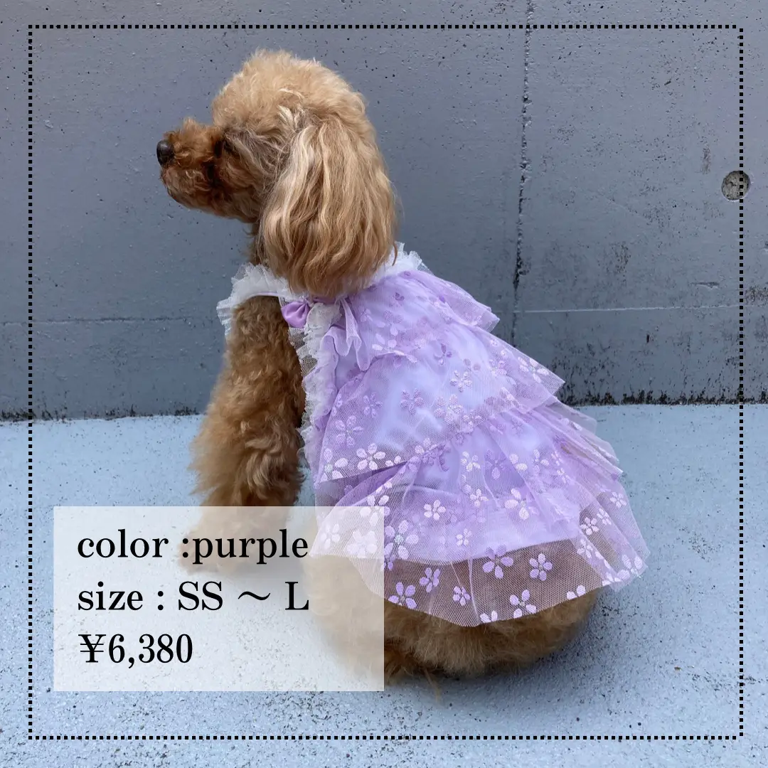 ピンキー様♡プリーツシフォン♡ワンピース♡ハンドメイド♡犬服