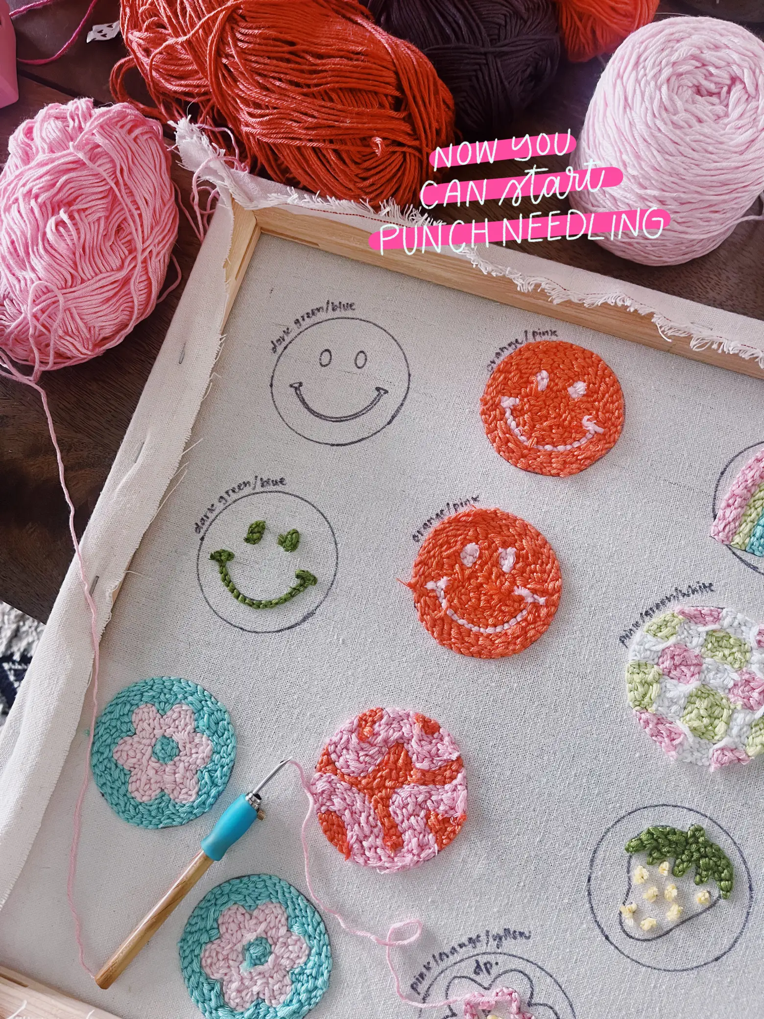 6 Punch Needle Embroidery Patterns: Creating Fun Textures with