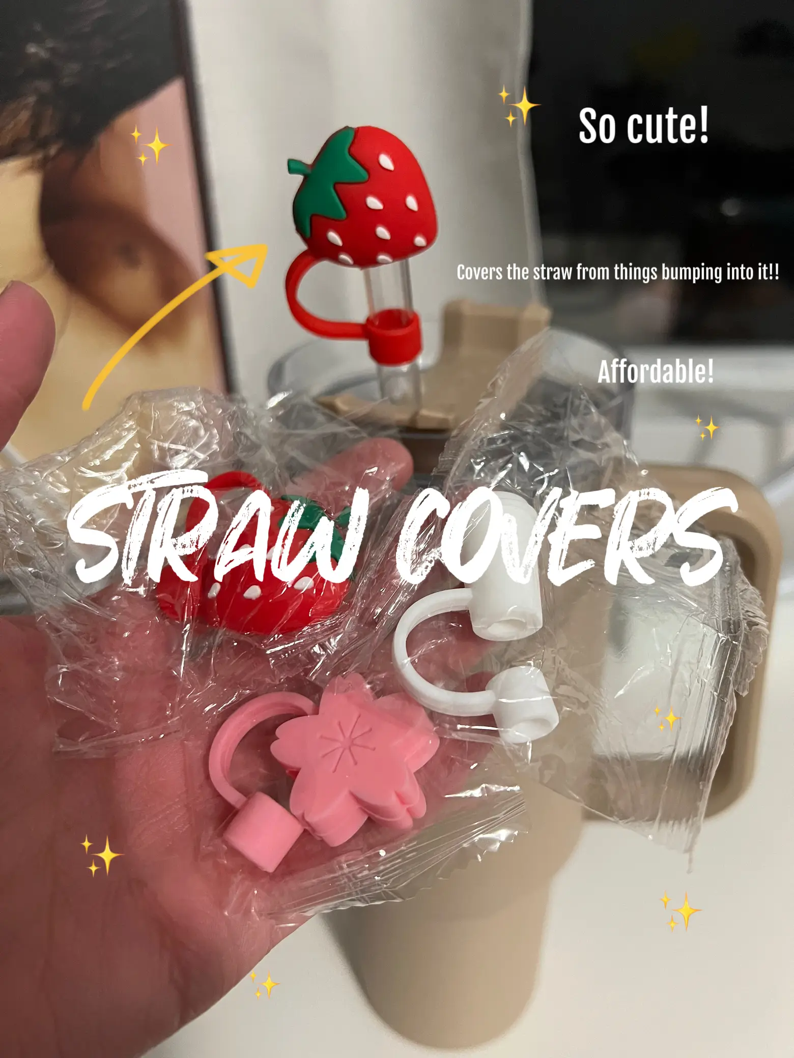 Straw Covers For Stanley Cup Strawberry Straw Cover - Temu