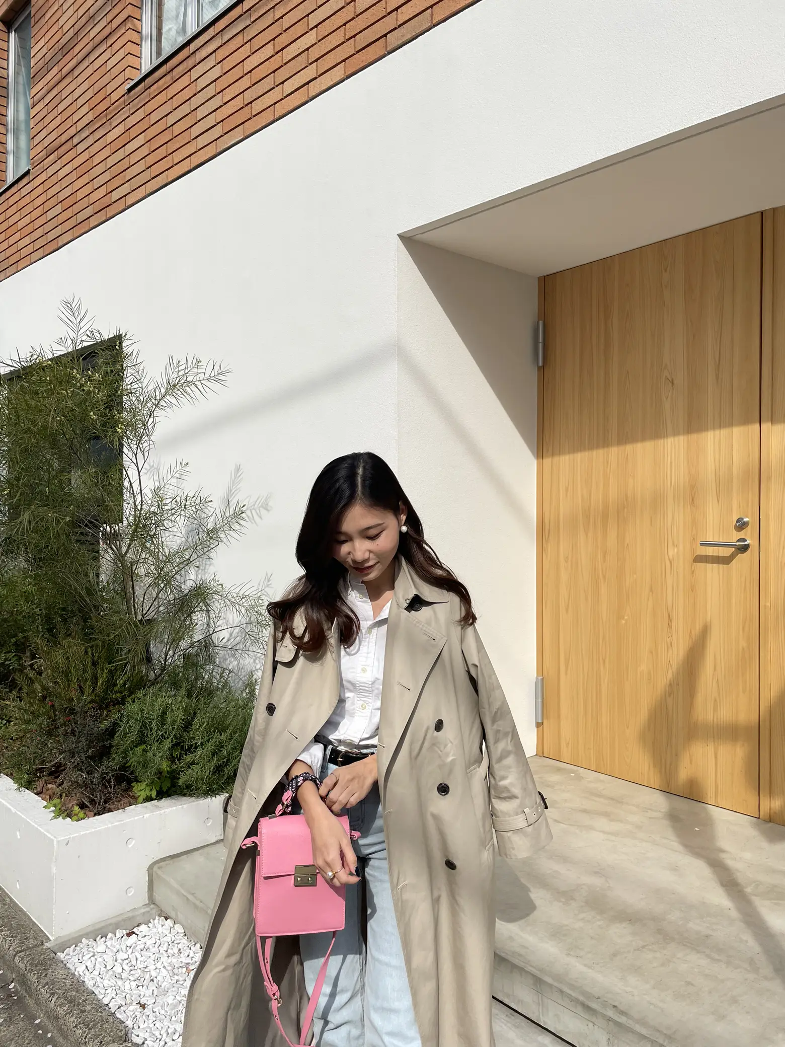 梨花さん着用♡リネントレンチコート （梨花、シックな着こなしの私服  