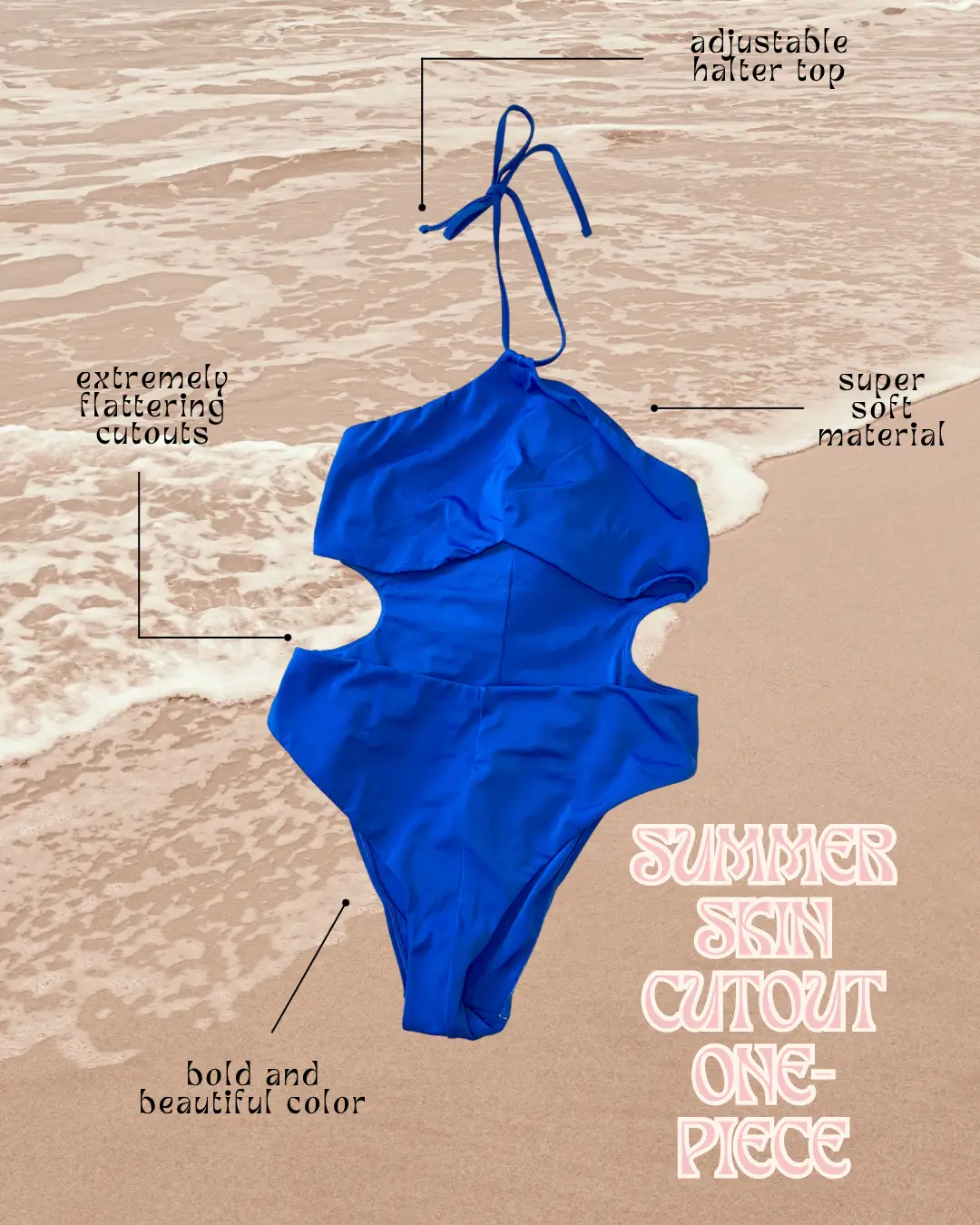 Summer Skin Cutout One-Piece, EcoSplash Swim