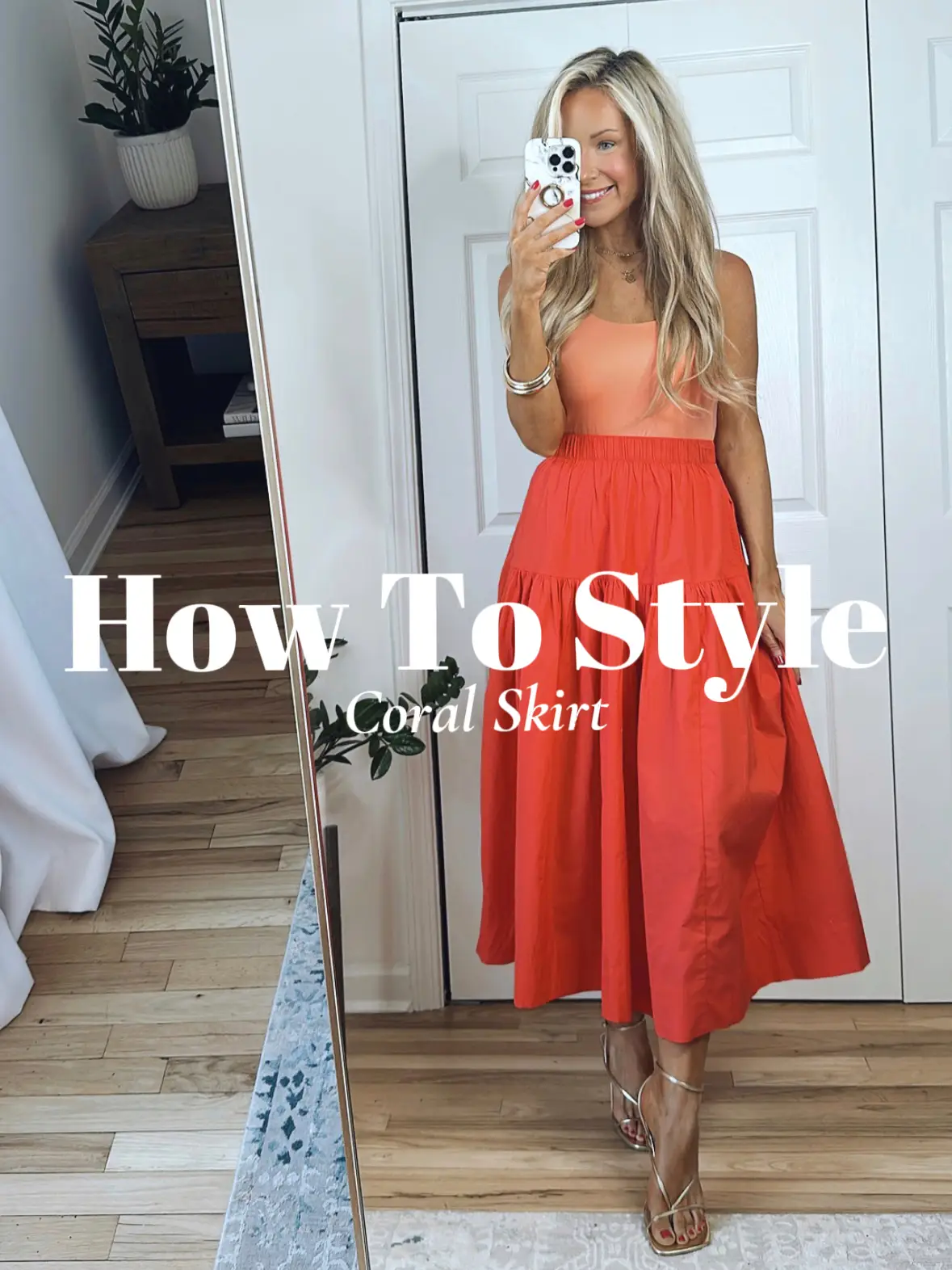 Coral skater skirt outfit best sale