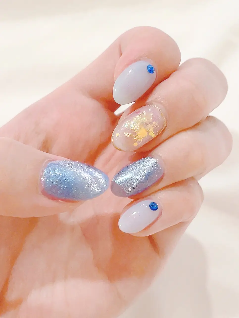 New Nail💅💎✨春の空みたいな淡いマグネットネイルがポイントの爽やか