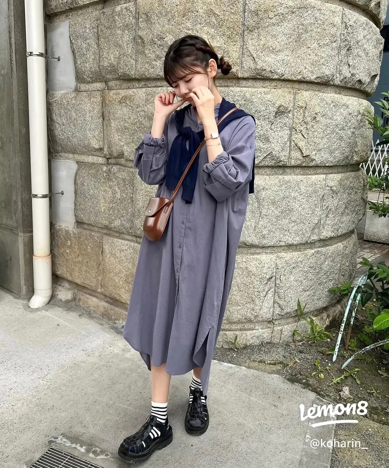 春夏コーデ❤️ロングワンピース 異素材が素敵♪ ファッション