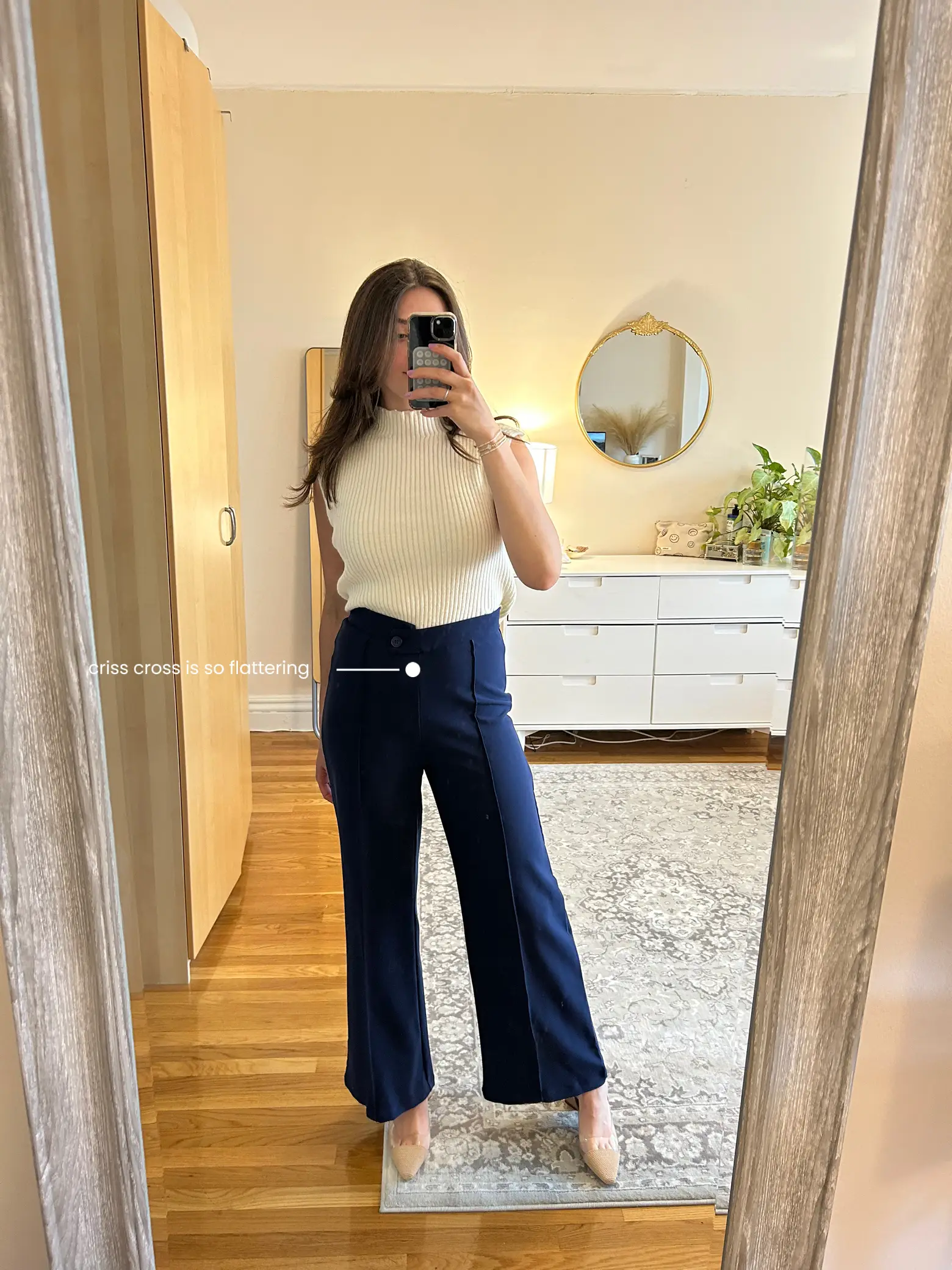 Alisa.Sonya Women's Wide Leg Pants Korean Style Full Length