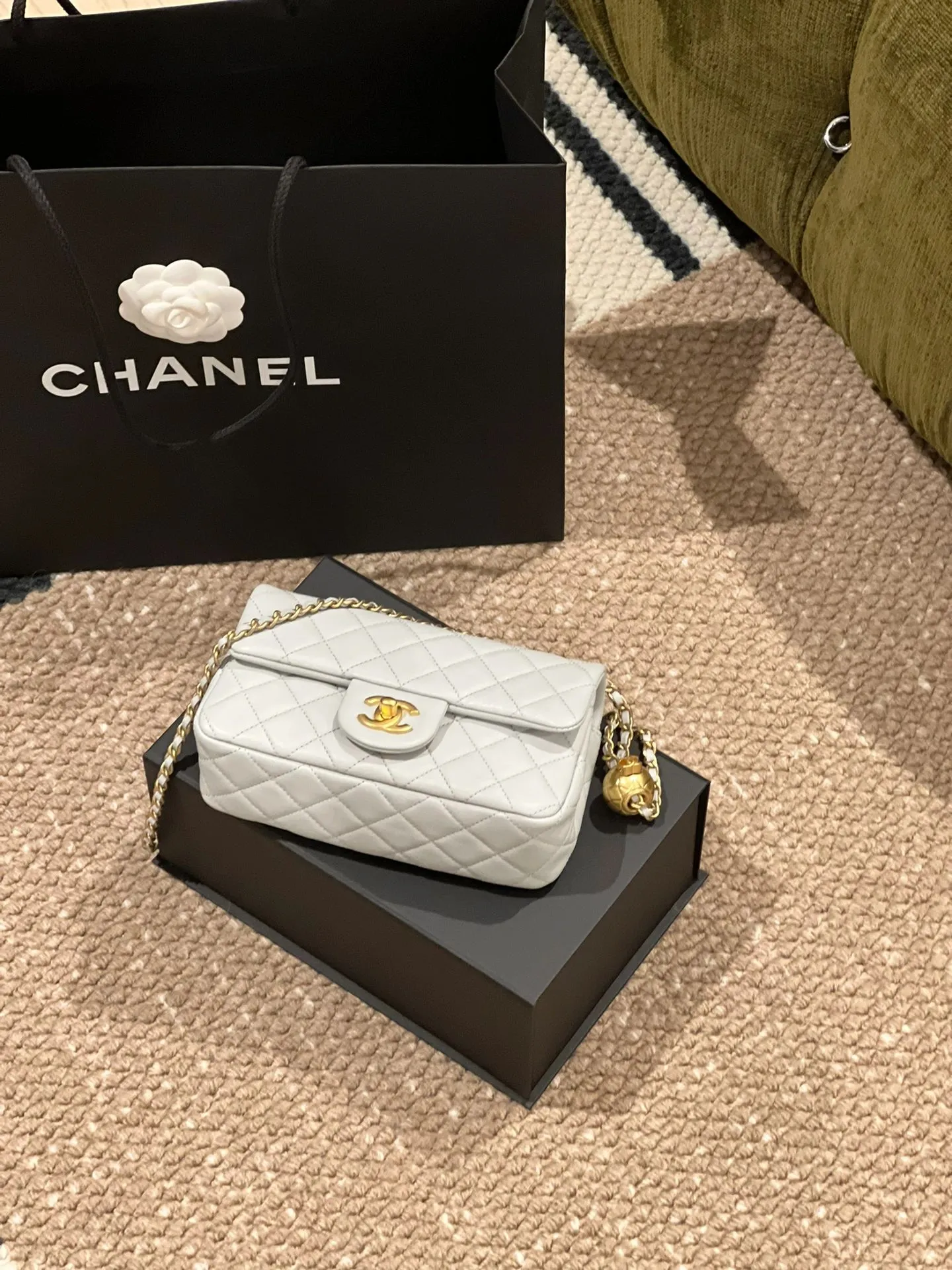 Chanel 23C Golden Globe Mini, Glacier Gray Blue👝, Gallery posted by Zoey  💎