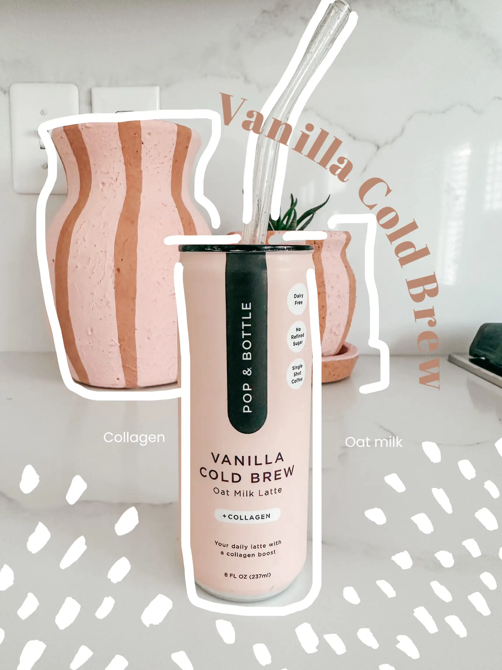 Save on Pop & Bottle Oat Milk Latte Vanilla with Collagen Boost