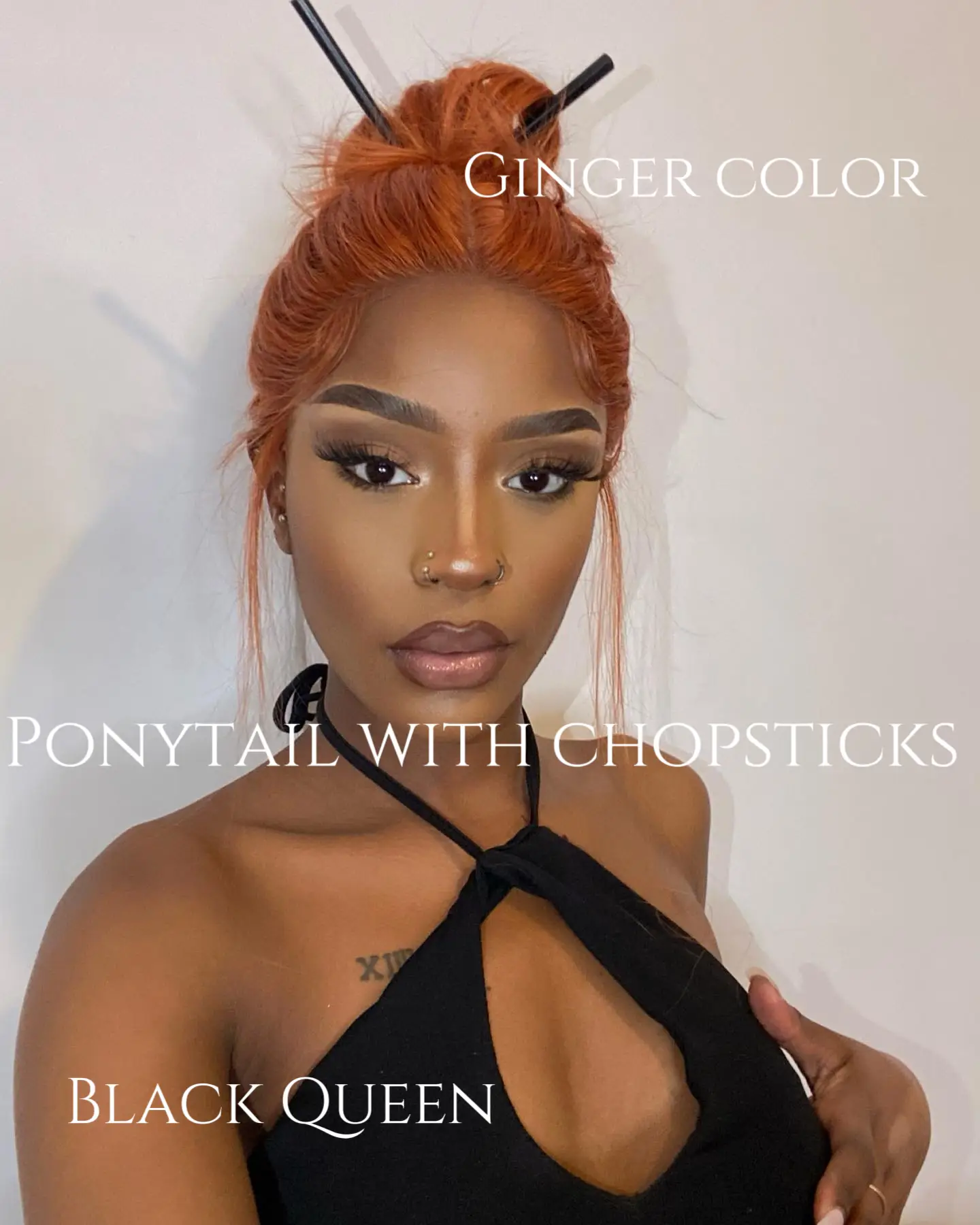 Braided Dark Queen Hair in Ginger