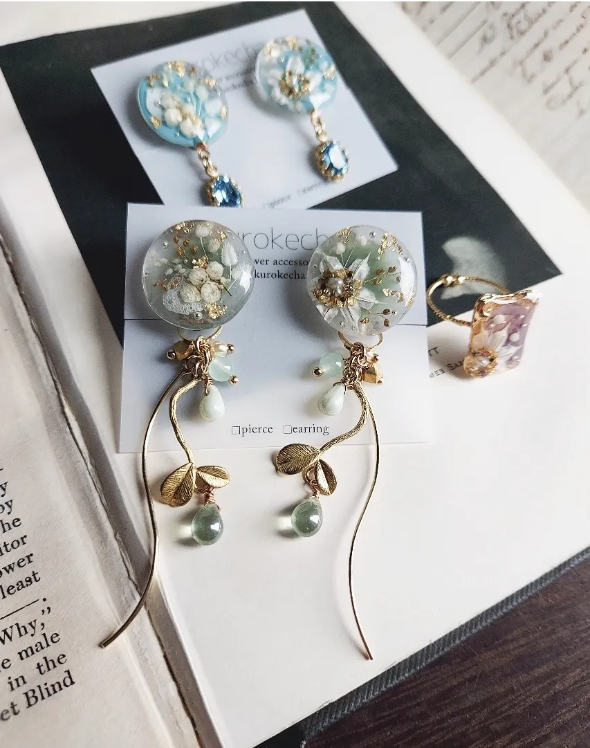 くすみグリーン?イヤリング・ピアス | kurokechaが投稿したフォト 