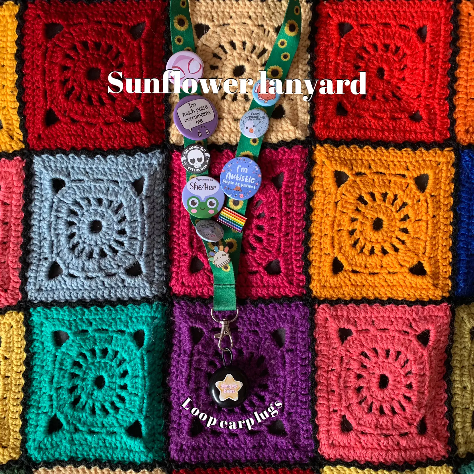 Crochet Granny Square Headband Pattern - the neon tea party