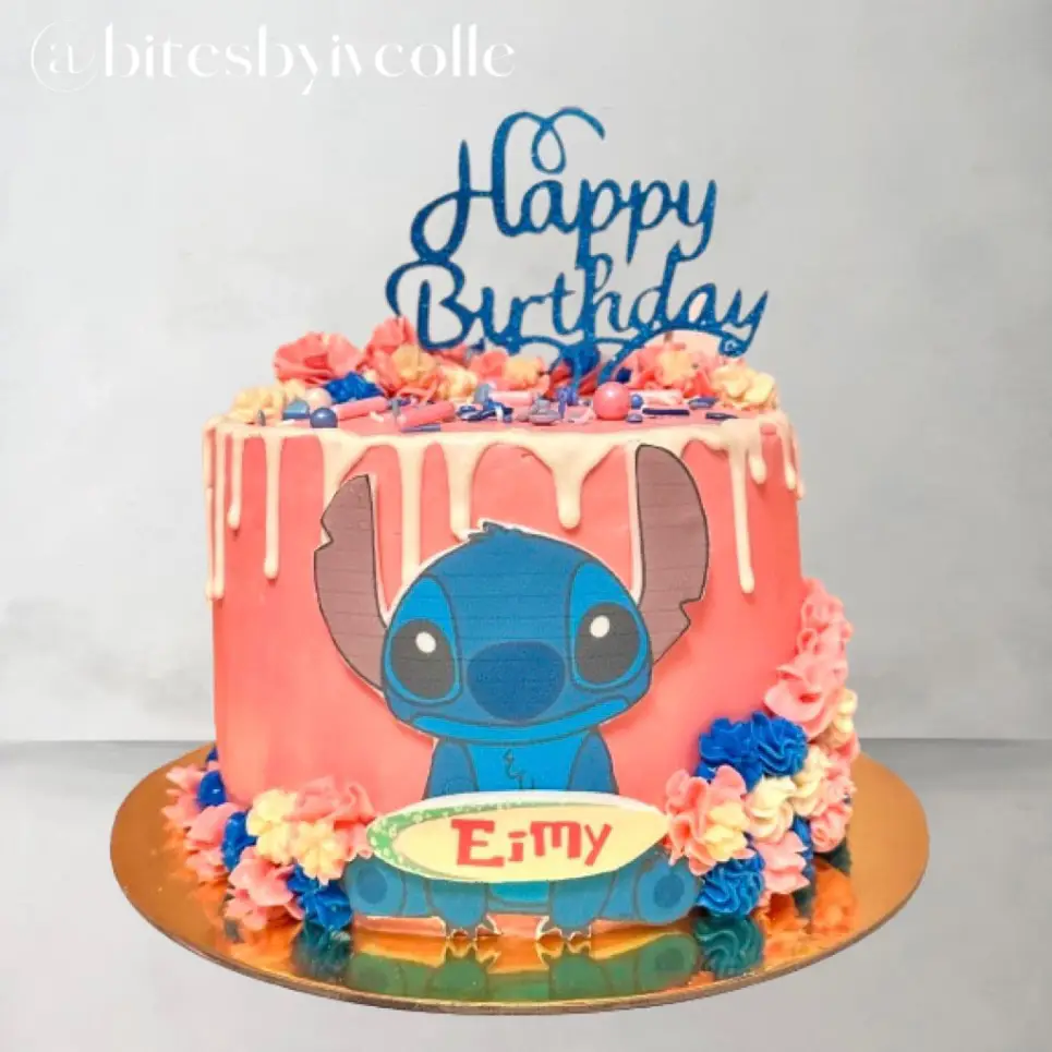 Stitch Angel Love Edible Image Cake Topper Decoration Frosting Sheet 