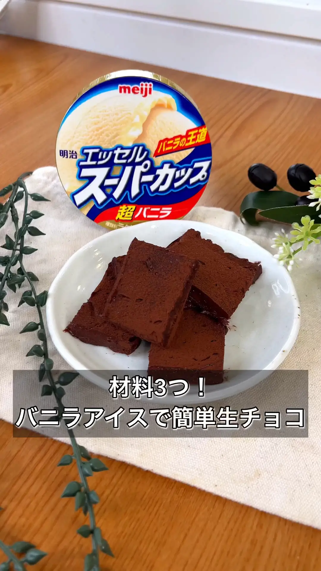 【材料3つ！バニラアイスで簡単生チョコ】