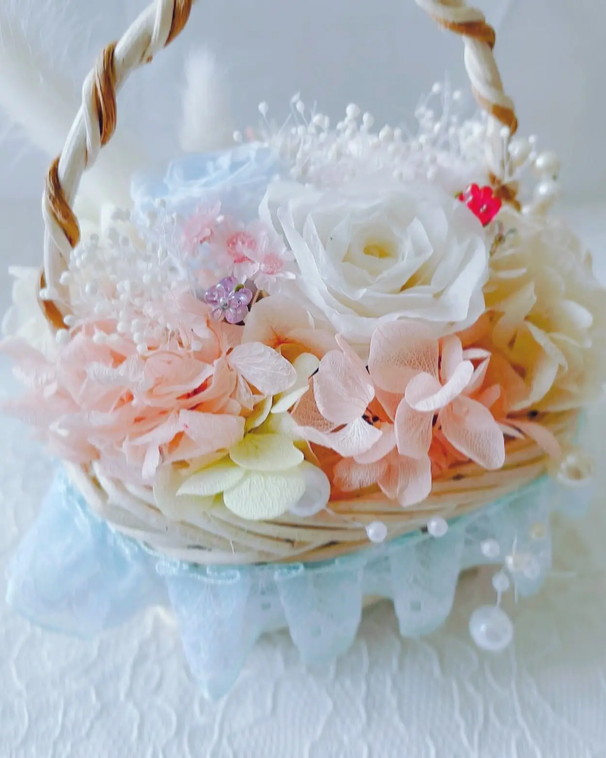 Wedding Bouquet With Lace Ribbons Artificial Rose Flower For - Temu