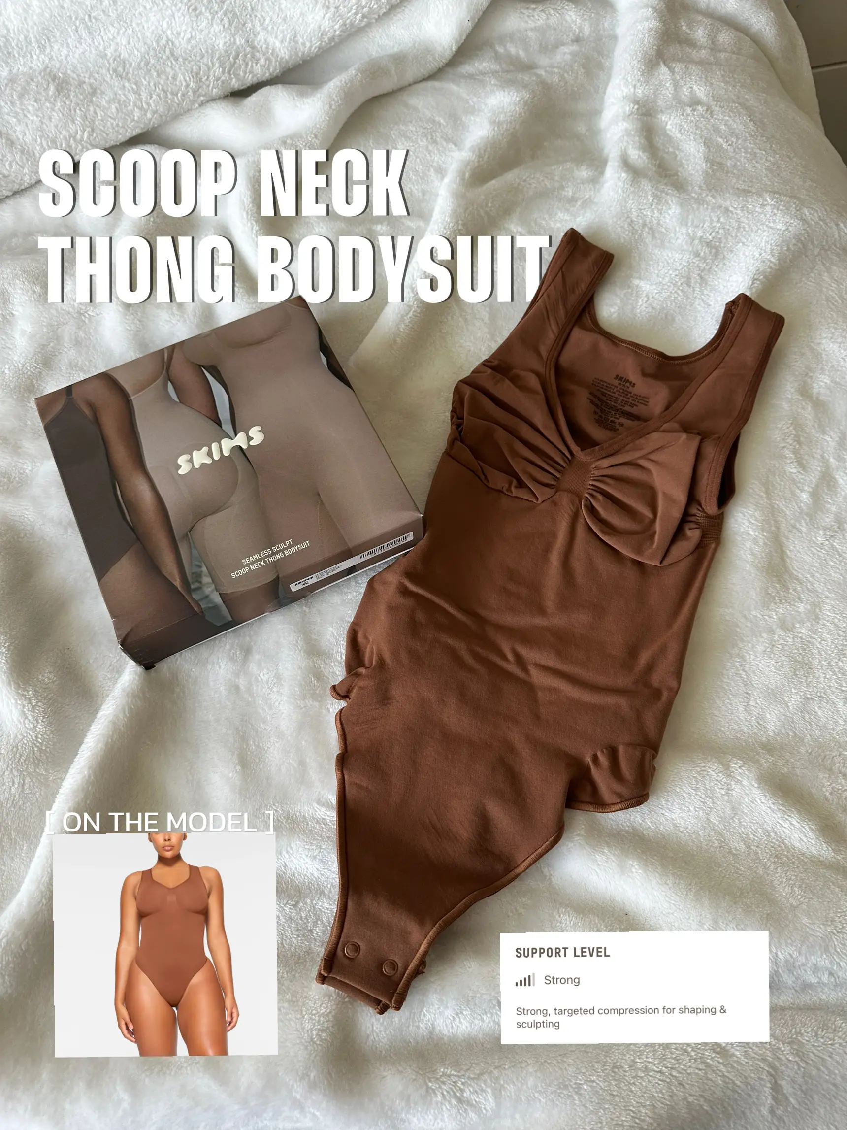 SKIMS Seamless Sculpt Scoop Neck Thong Bodysuit Medium