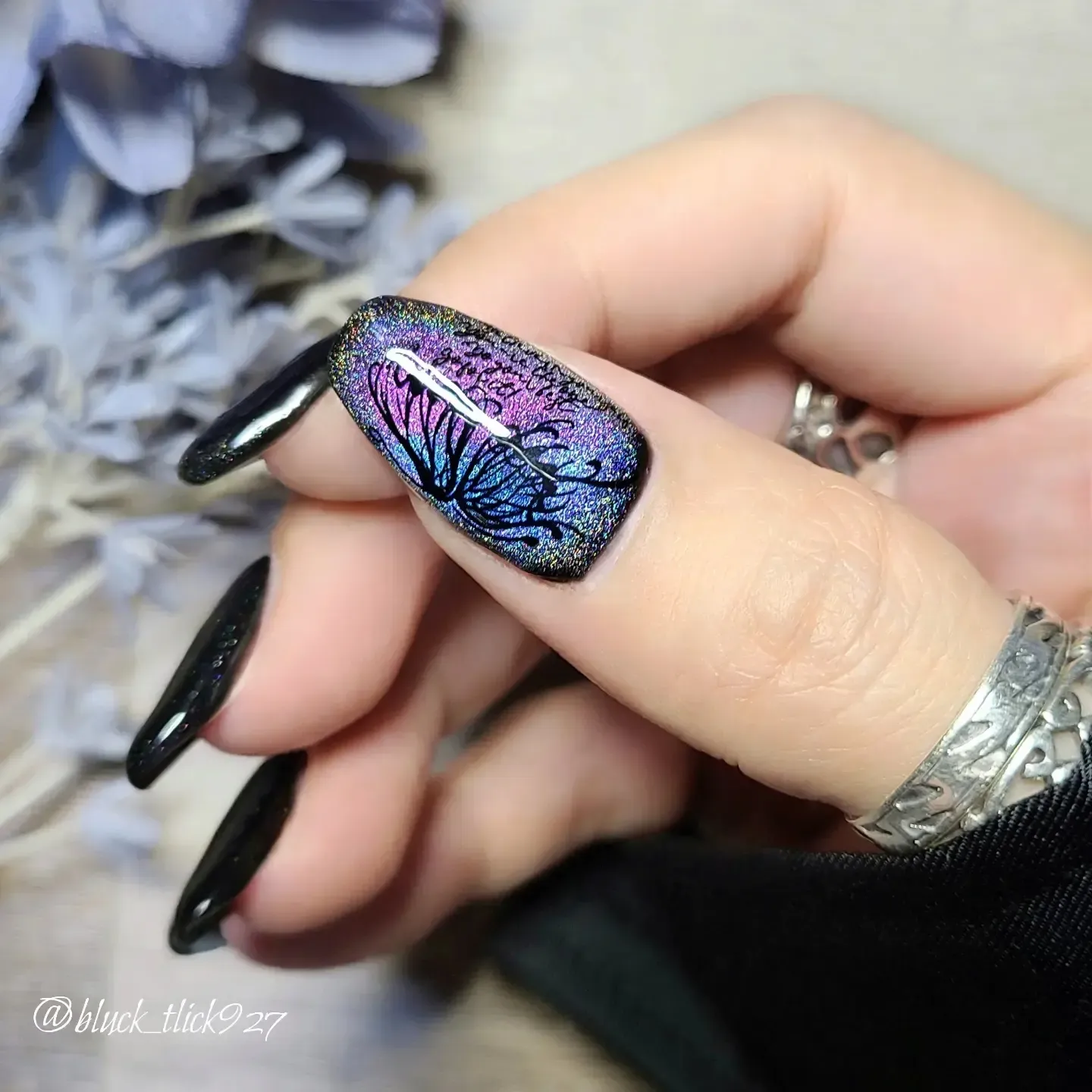 9Dマグネットネイル×蝶々ネイル⋆͛🦋⋆͛ | MIKARIN513が投稿したフォト  