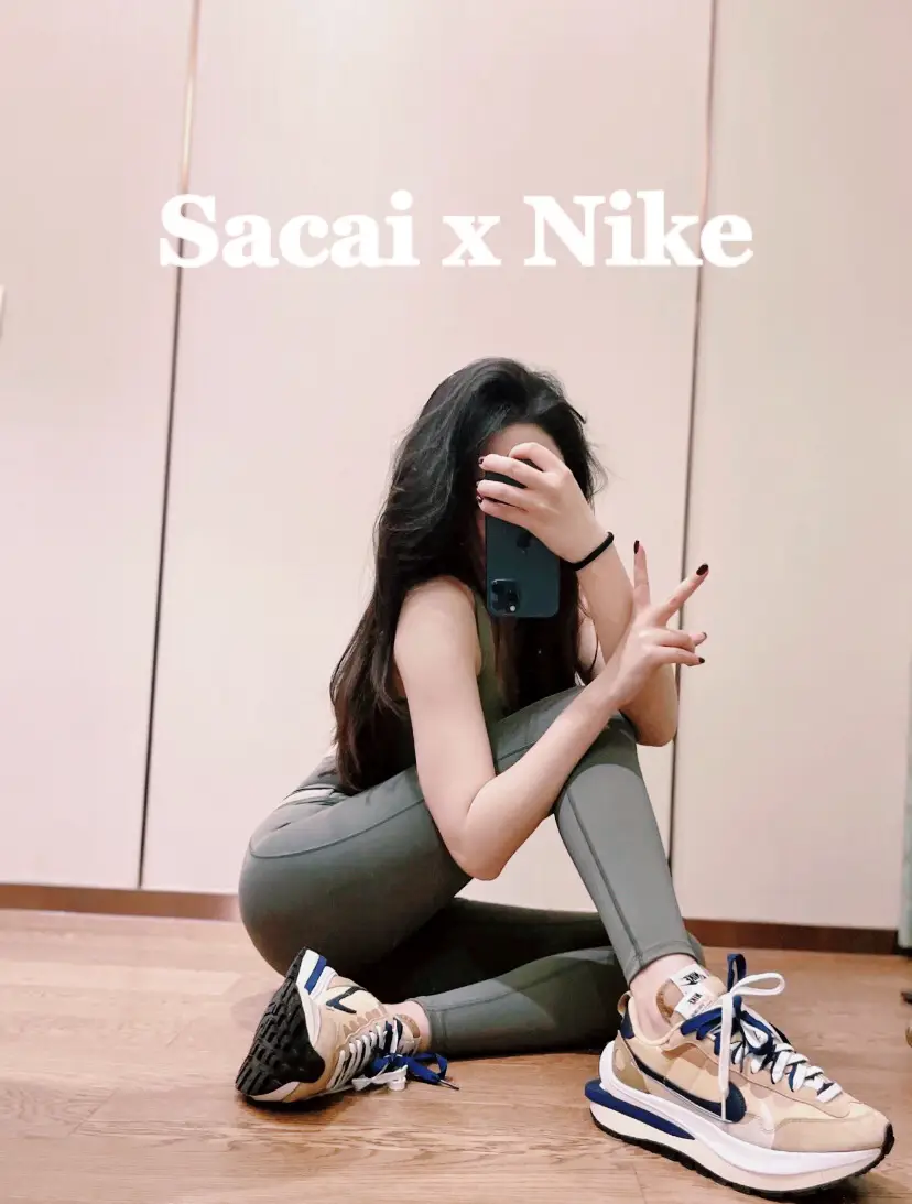 Suitable for Sacai X Lace Ow 3.0 Waffle Deconstruction Double Hook Sesame  Khaki Dark Blue White