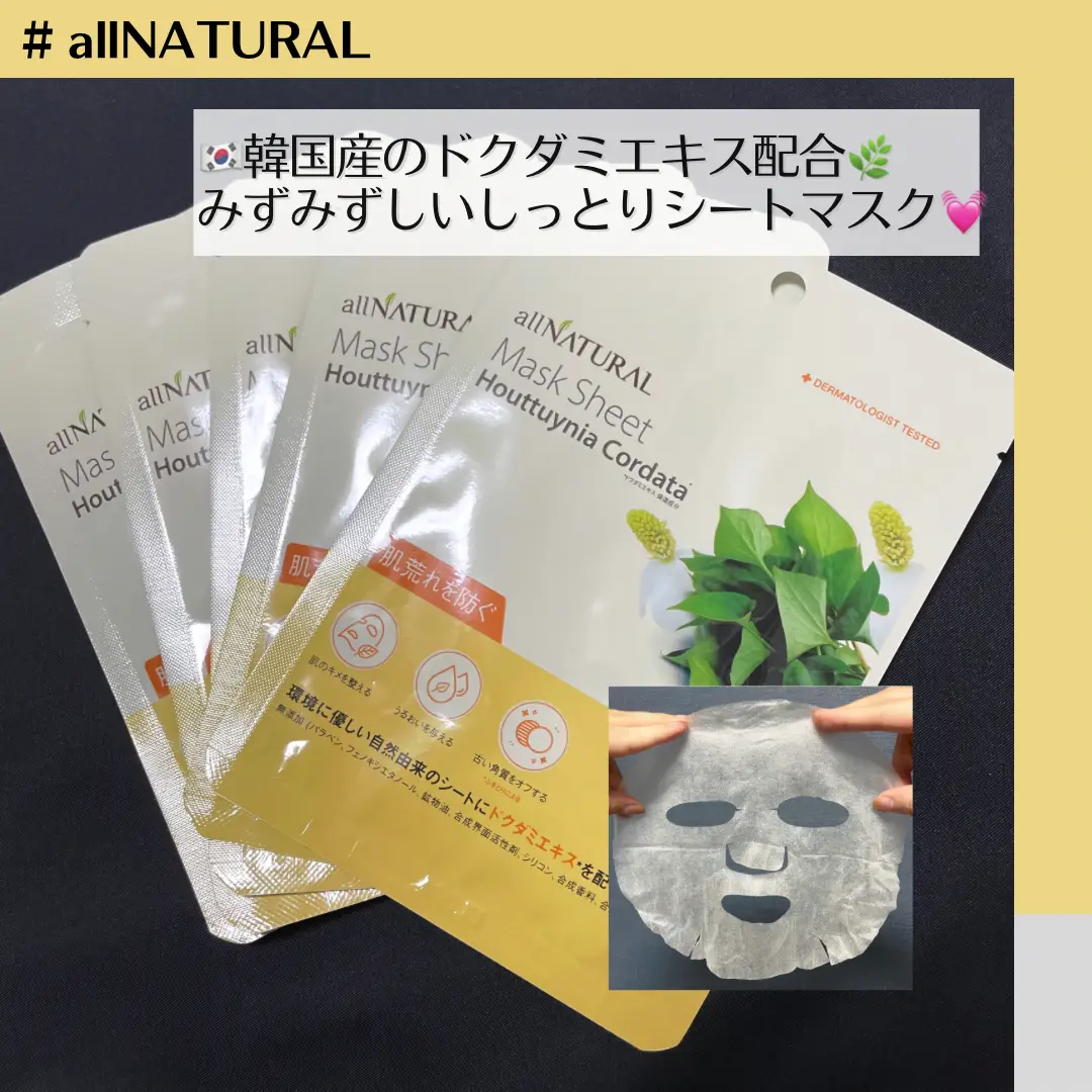 🇰🇷allNATURAL（オールナチュラル）韓国産ドクダミ配合のマスクパック