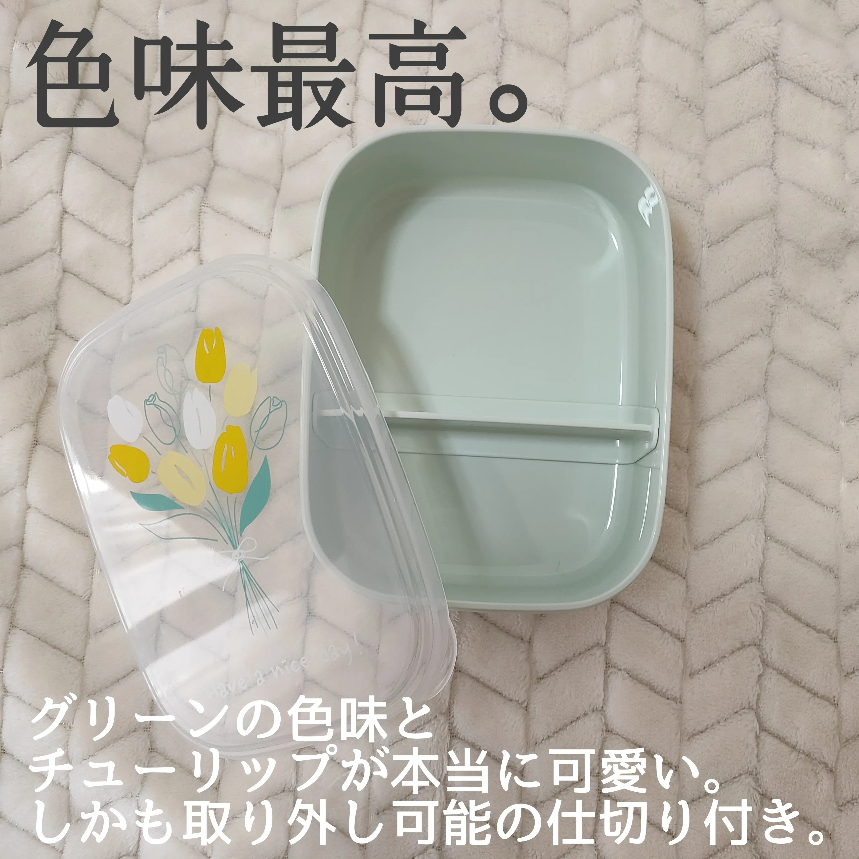 セリア くまさんお弁当箱 白と茶 2点 - キッチン/食器